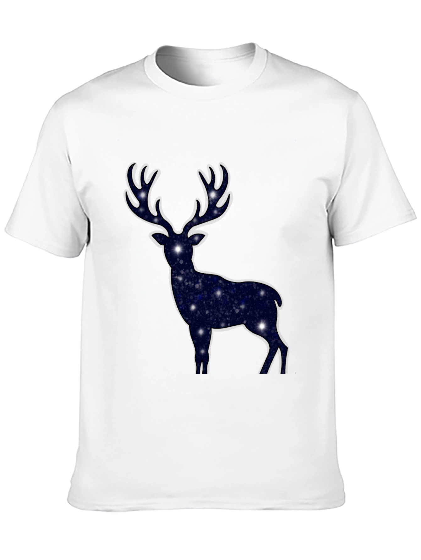 Cosmic Deer Graphic T-Shirt - Black