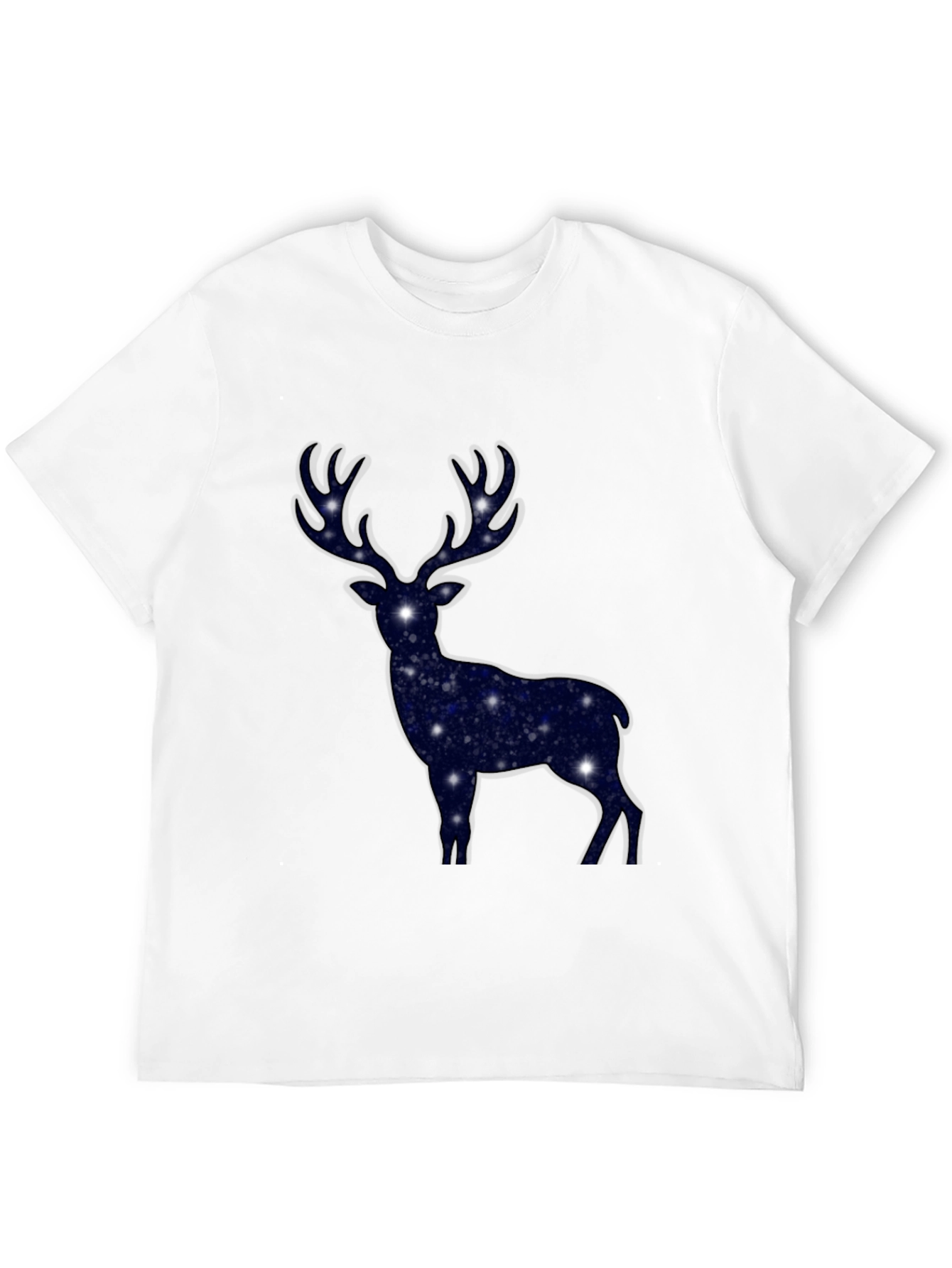 Cosmic Deer Graphic T-Shirt - Black