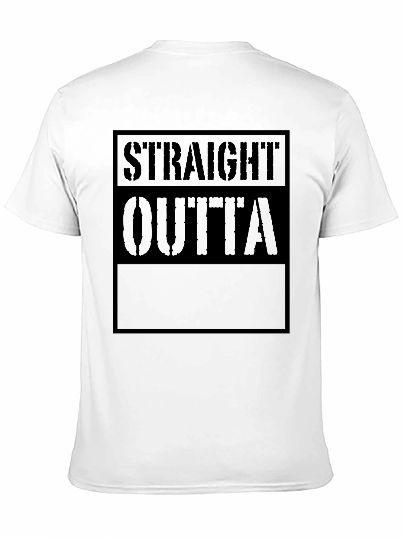Straight Outta T-Shirt - Black Crew Neck Tee