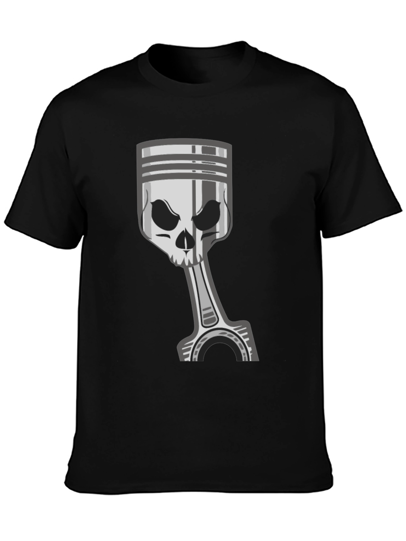 Skull Piston Graphic Tee - Dark Style