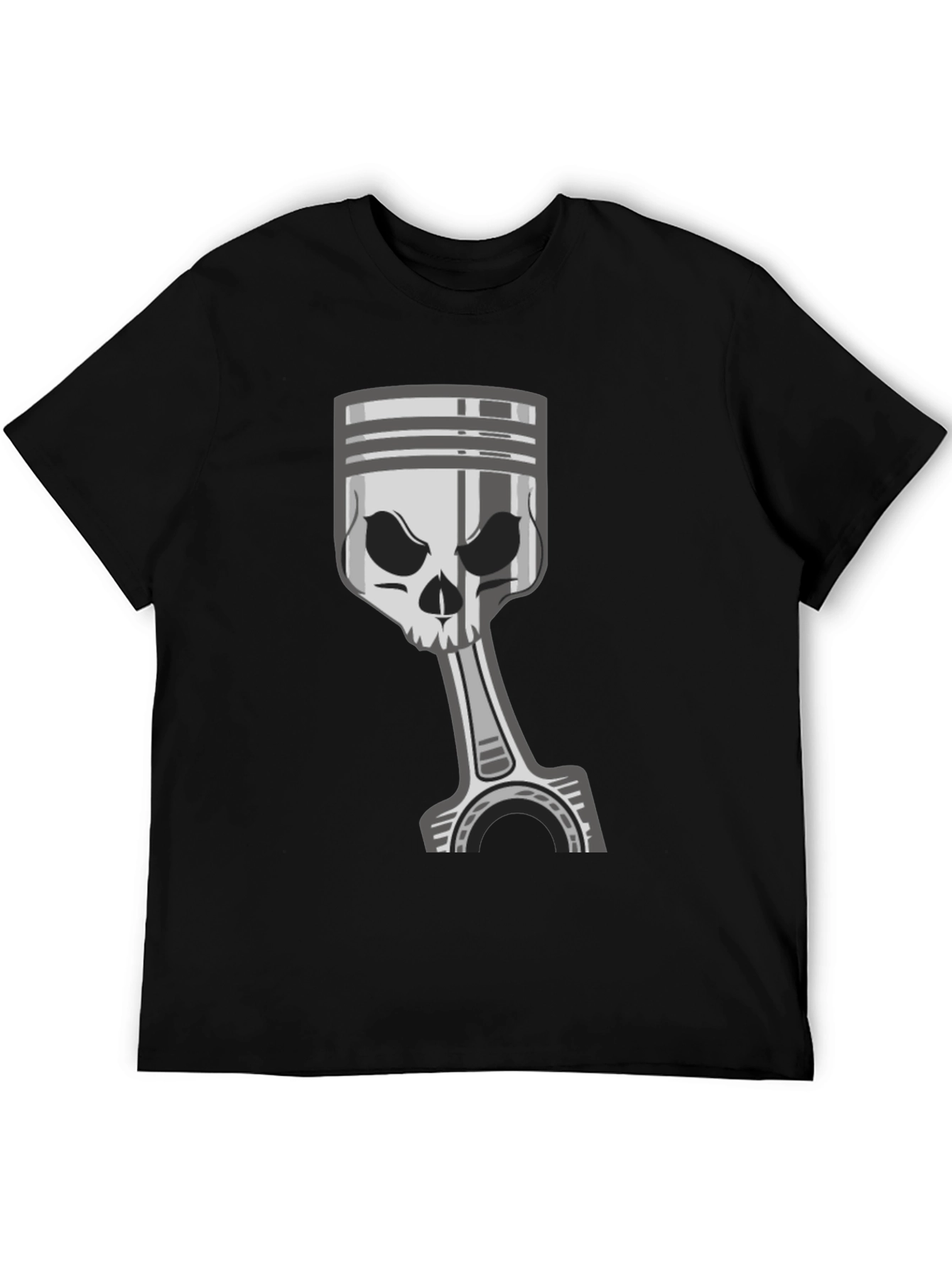 Skull Piston Graphic Tee - Dark Style