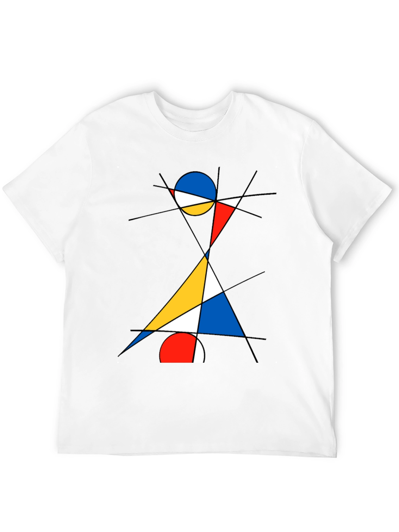 Abstract Geometric Graphic Print Black T-Shirt