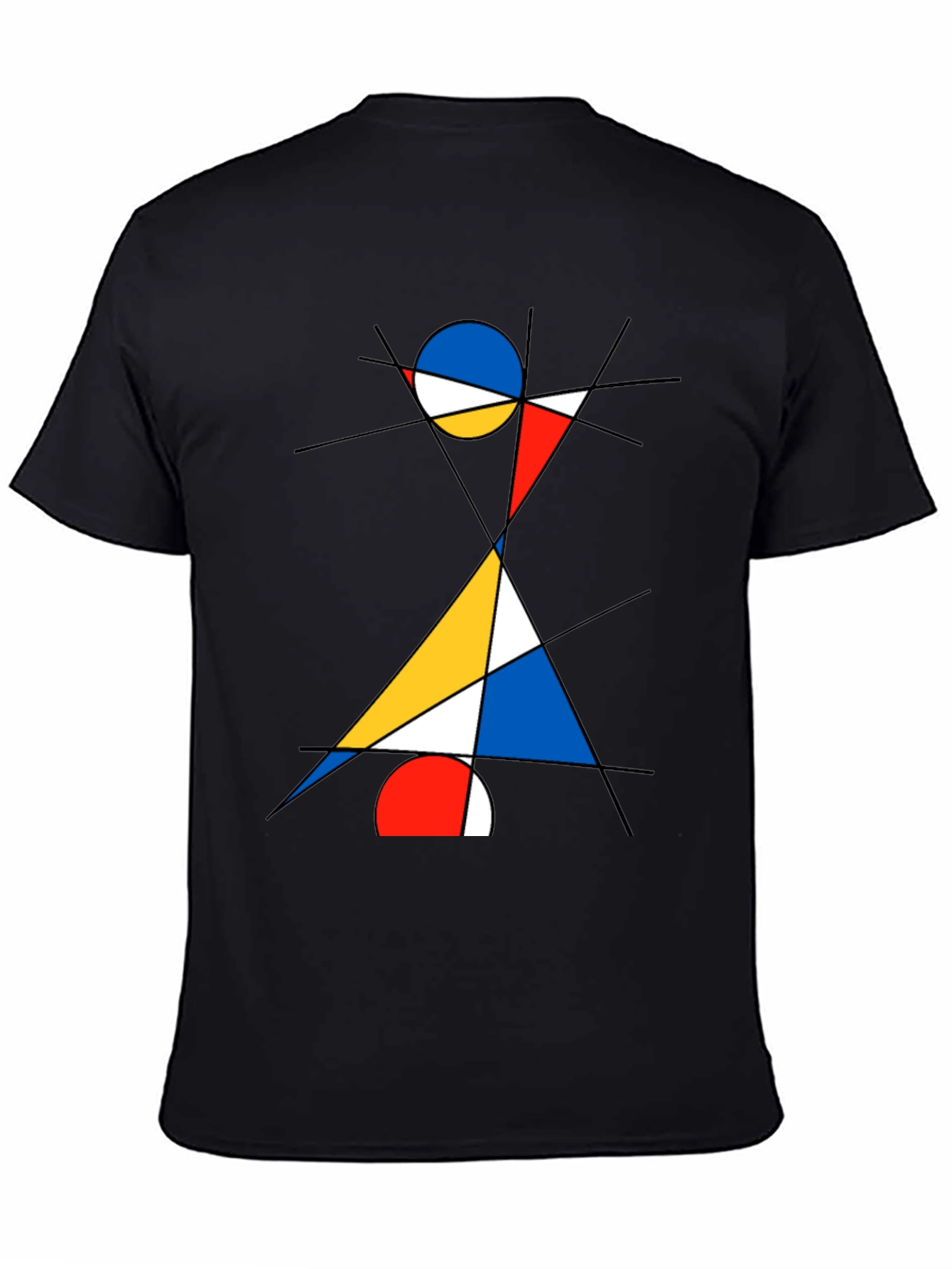 Abstract Geometric Graphic Print Black T-Shirt