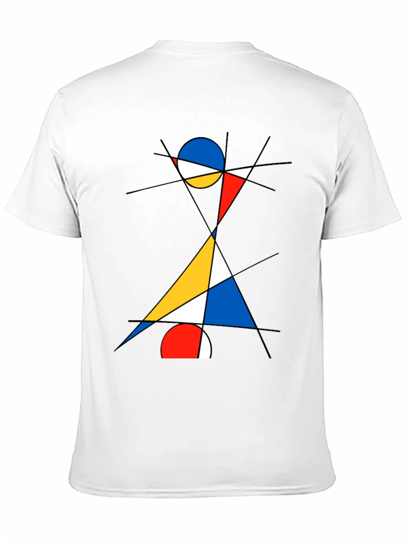Abstract Geometric Graphic Print Black T-Shirt
