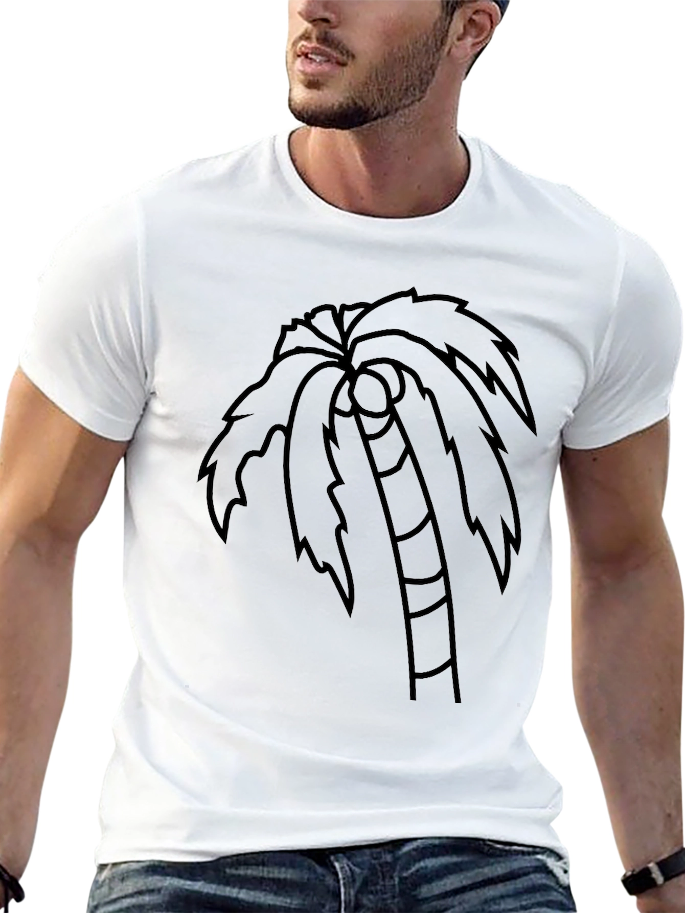 Black Palm Tree Graphic T-Shirt