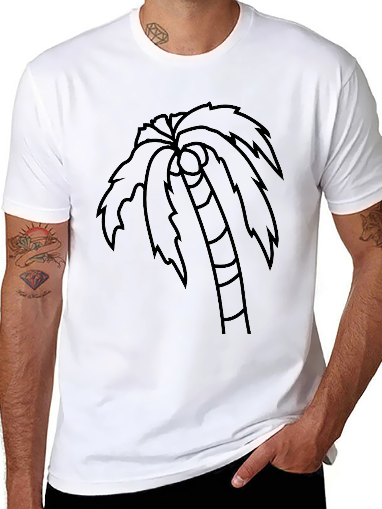 Black Palm Tree Graphic T-Shirt