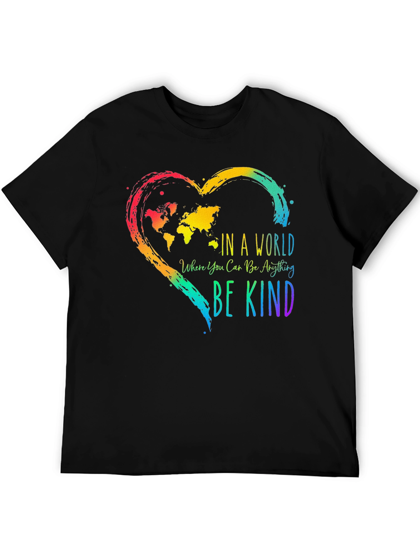 Be Kind World Heart Graphic T-Shirt
