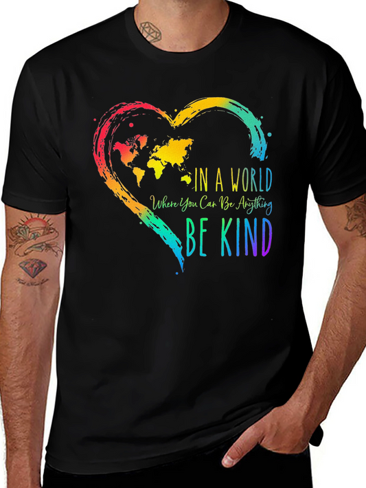 Be Kind World Heart Graphic T-Shirt