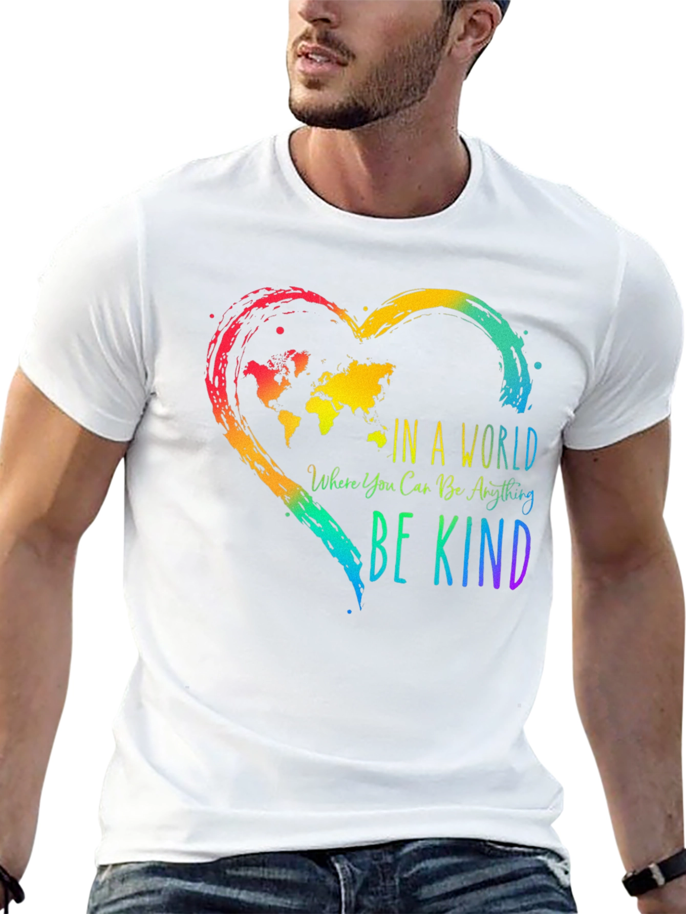 Be Kind World Heart Graphic T-Shirt