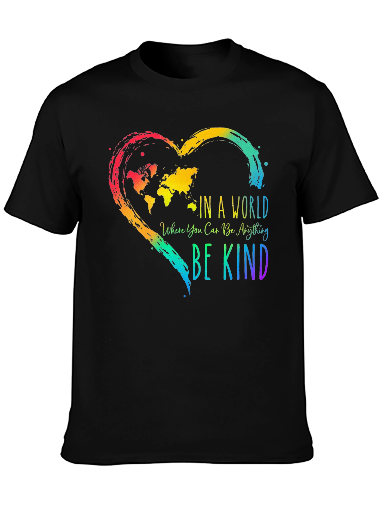 Be Kind World Heart Graphic T-Shirt