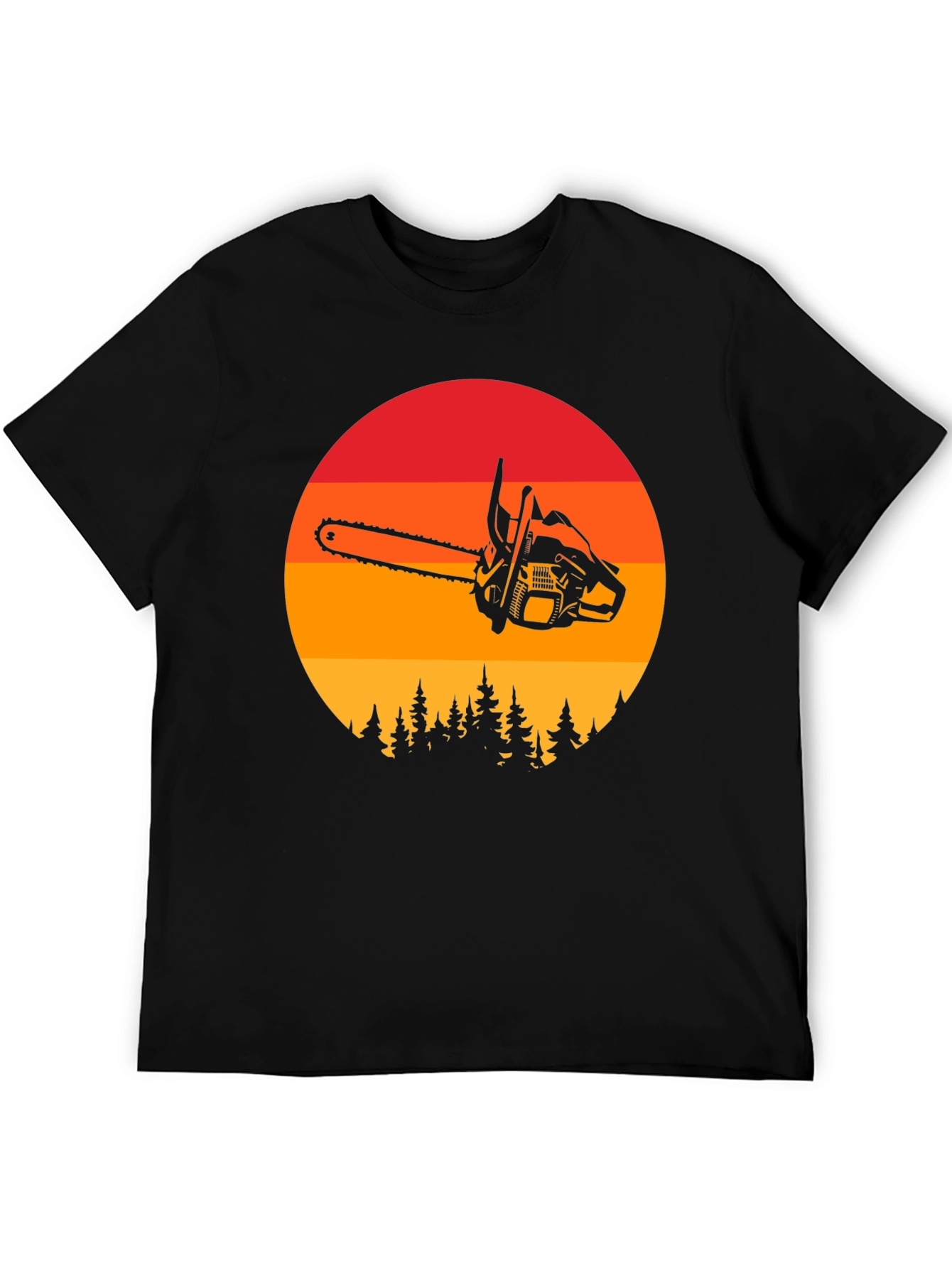 Chainsaw Sunset Graphic T-Shirt - Lumberjack Style