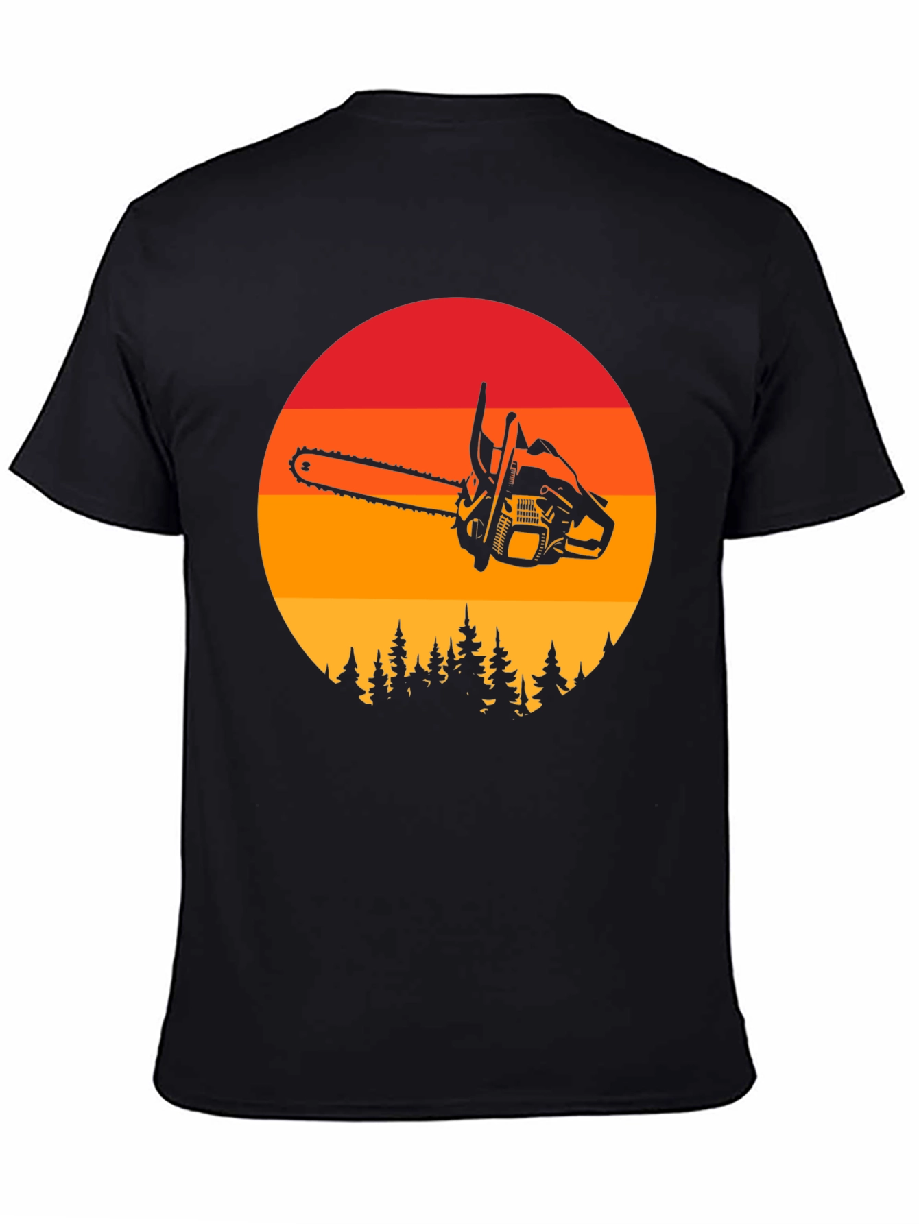 Chainsaw Sunset Graphic T-Shirt - Lumberjack Style