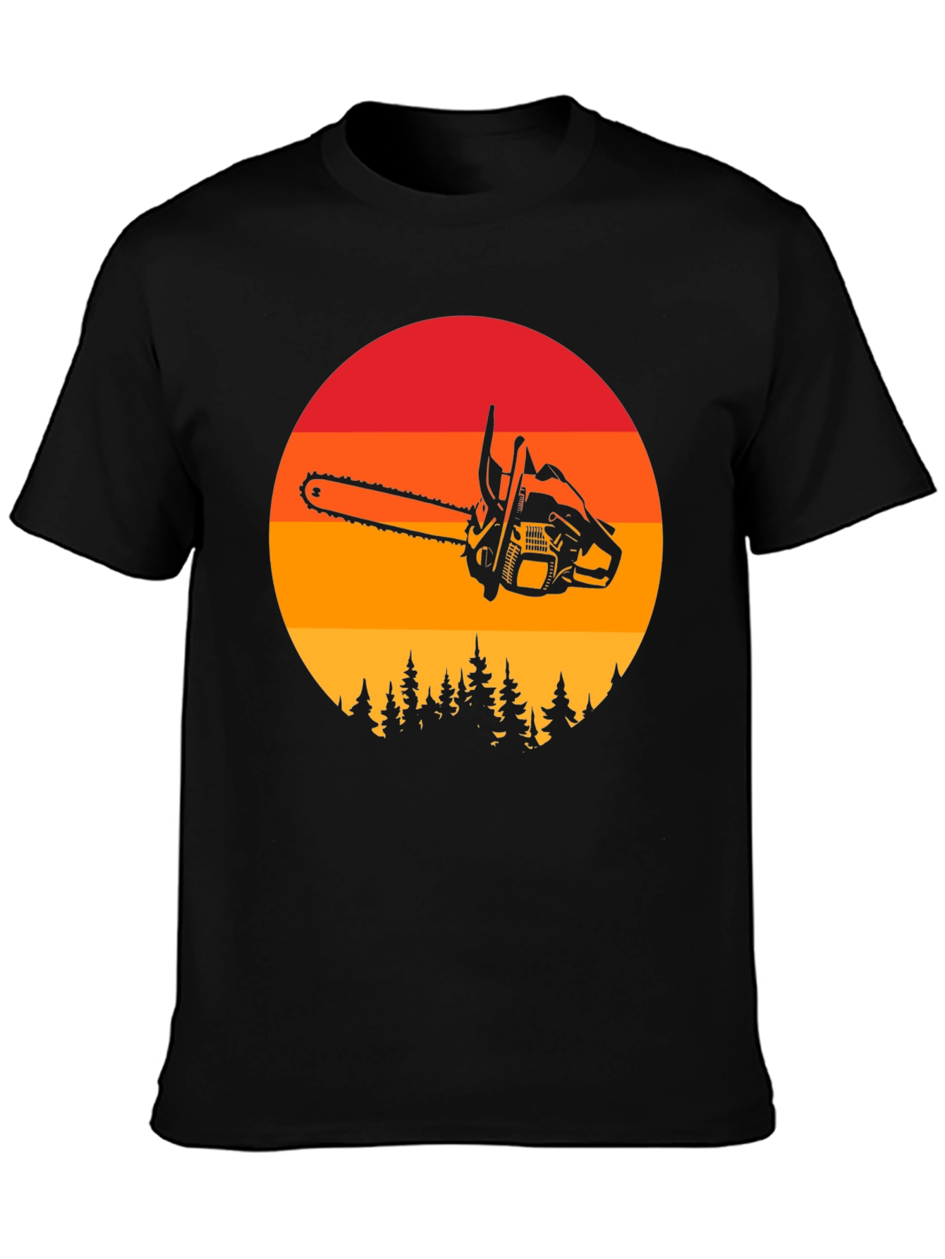 Chainsaw Sunset Graphic T-Shirt - Lumberjack Style