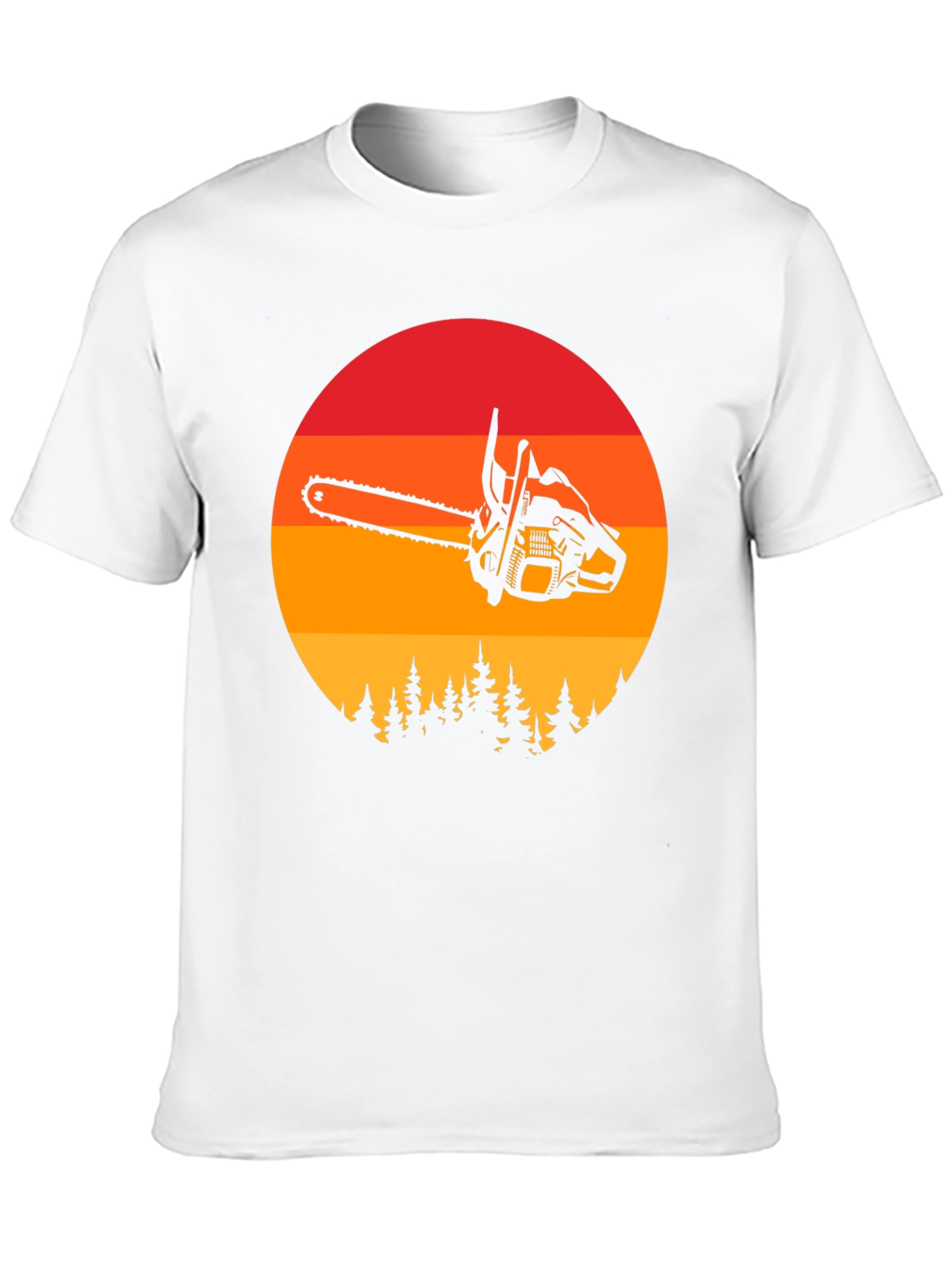 Chainsaw Sunset Graphic T-Shirt - Lumberjack Style