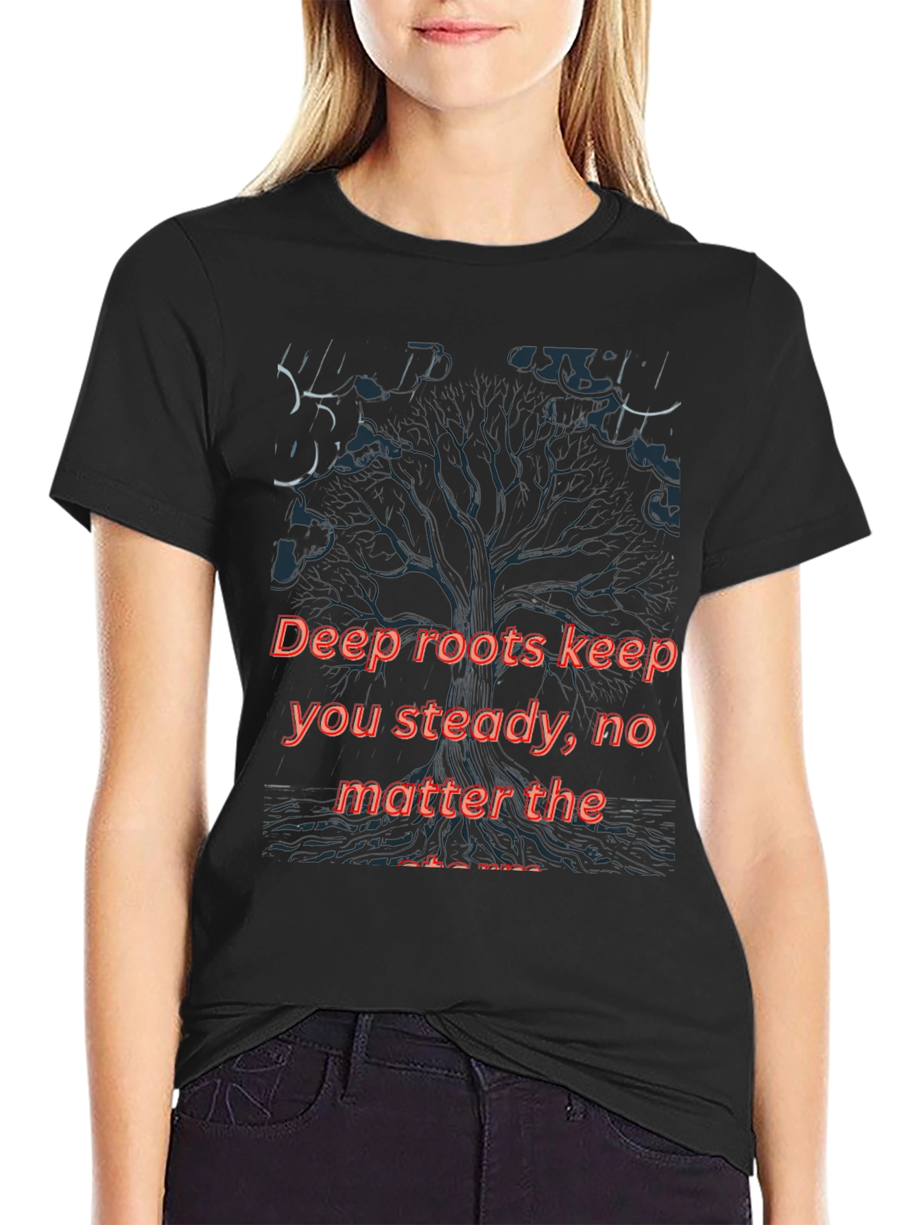 Deep Roots Graphic Black T-Shirt