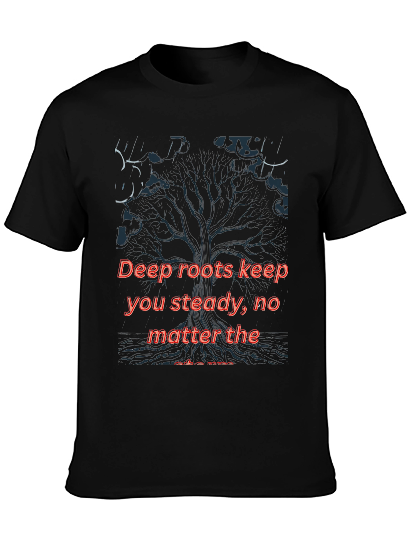 Deep Roots Graphic Black T-Shirt