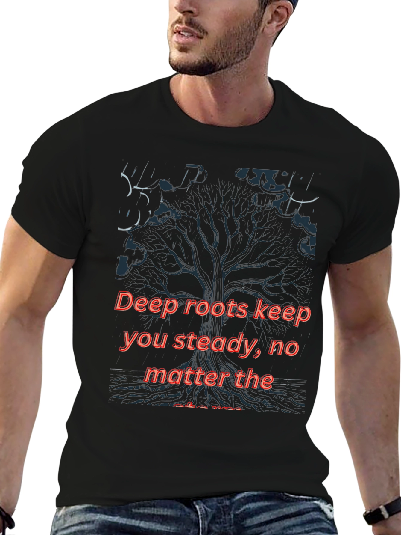 Deep Roots Graphic Black T-Shirt