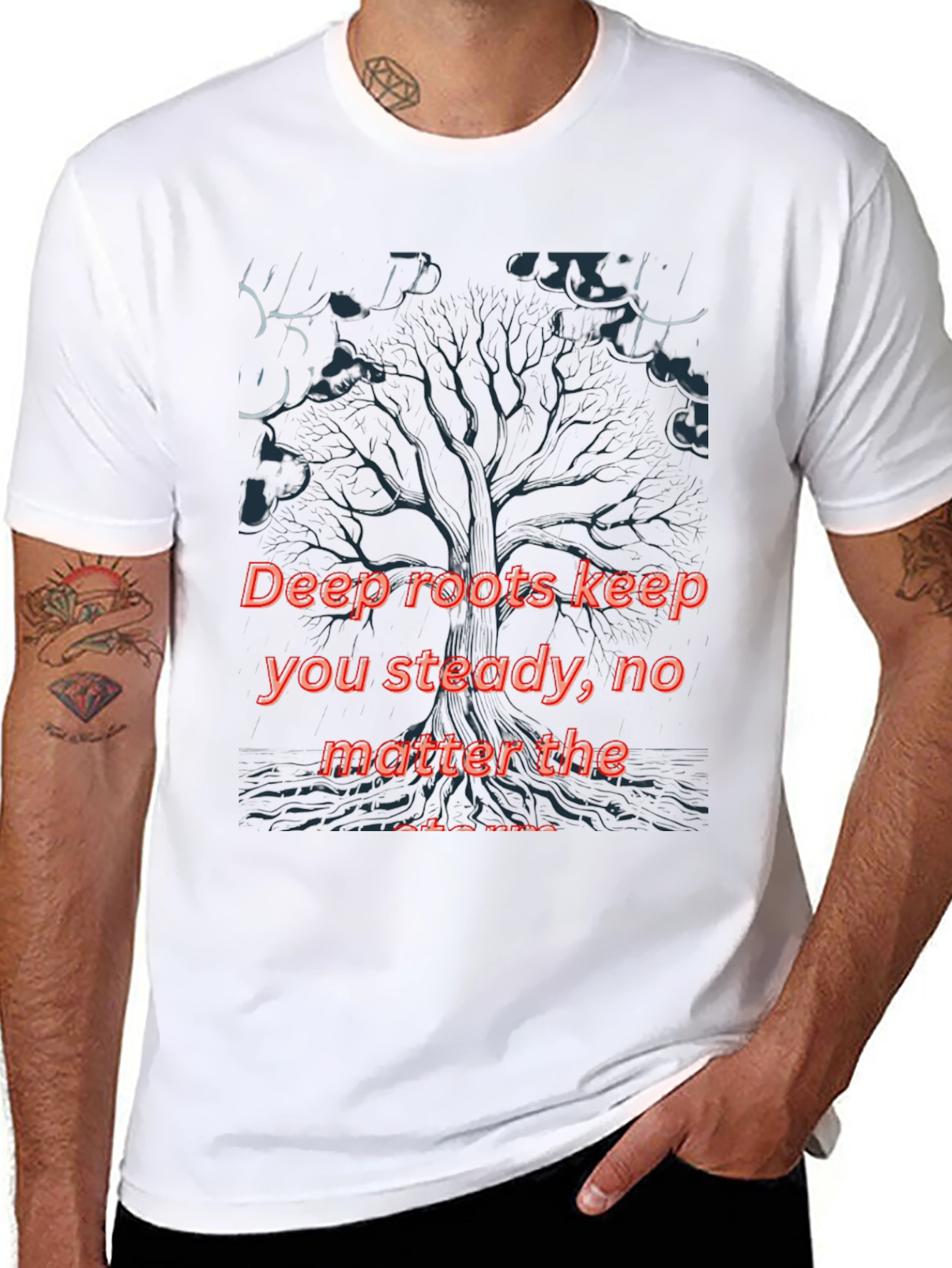 Deep Roots Graphic Black T-Shirt