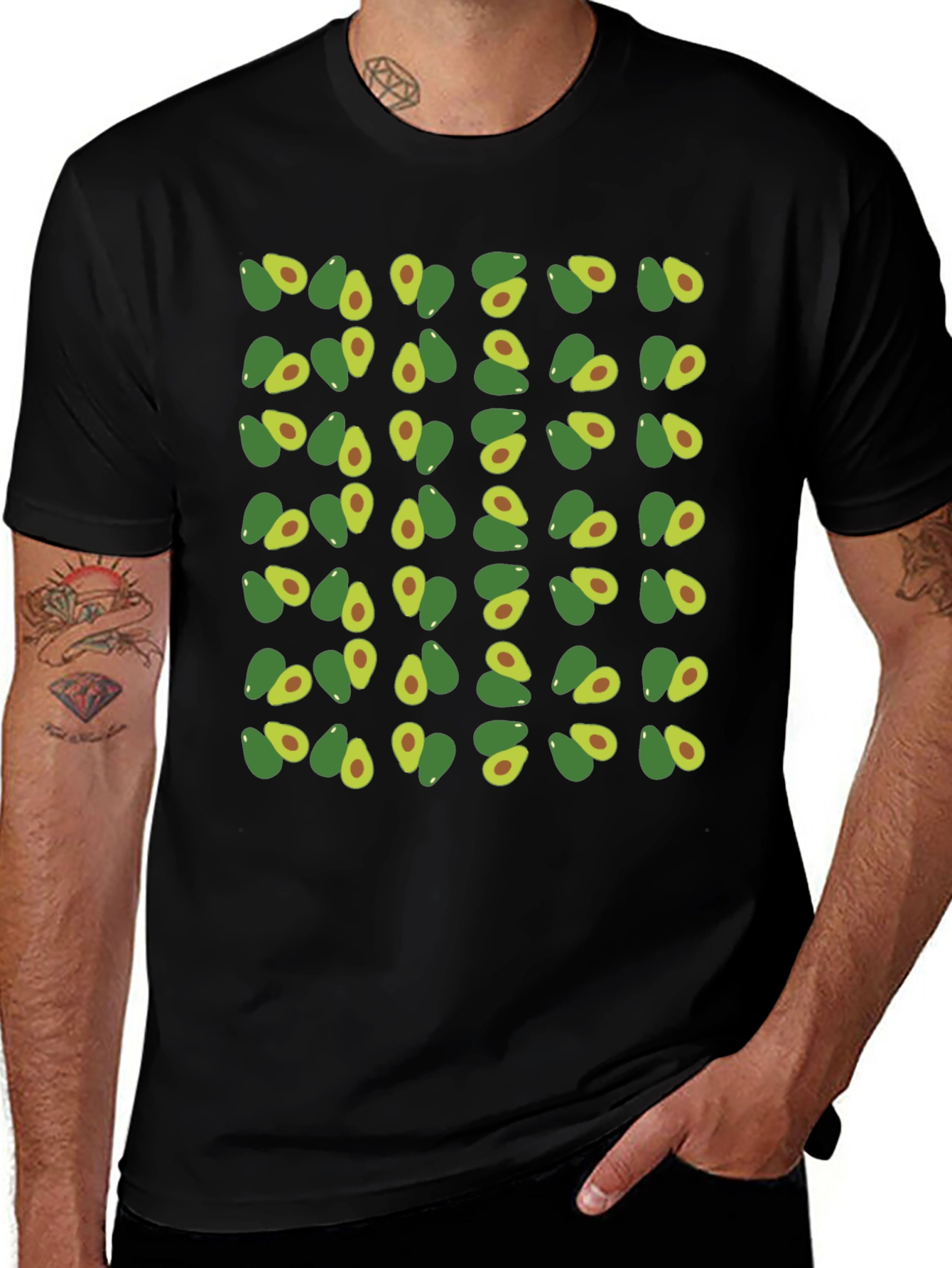 Avocado Pattern T-Shirt - Trendy & Comfortable