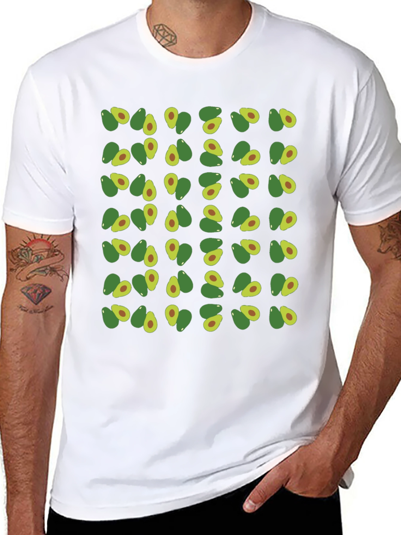 Avocado Pattern T-Shirt - Trendy & Comfortable