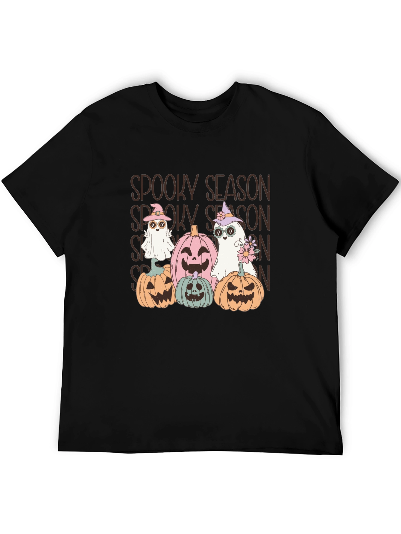 Spooky Season T-Shirt - Halloween Pumpkins and Ghosts