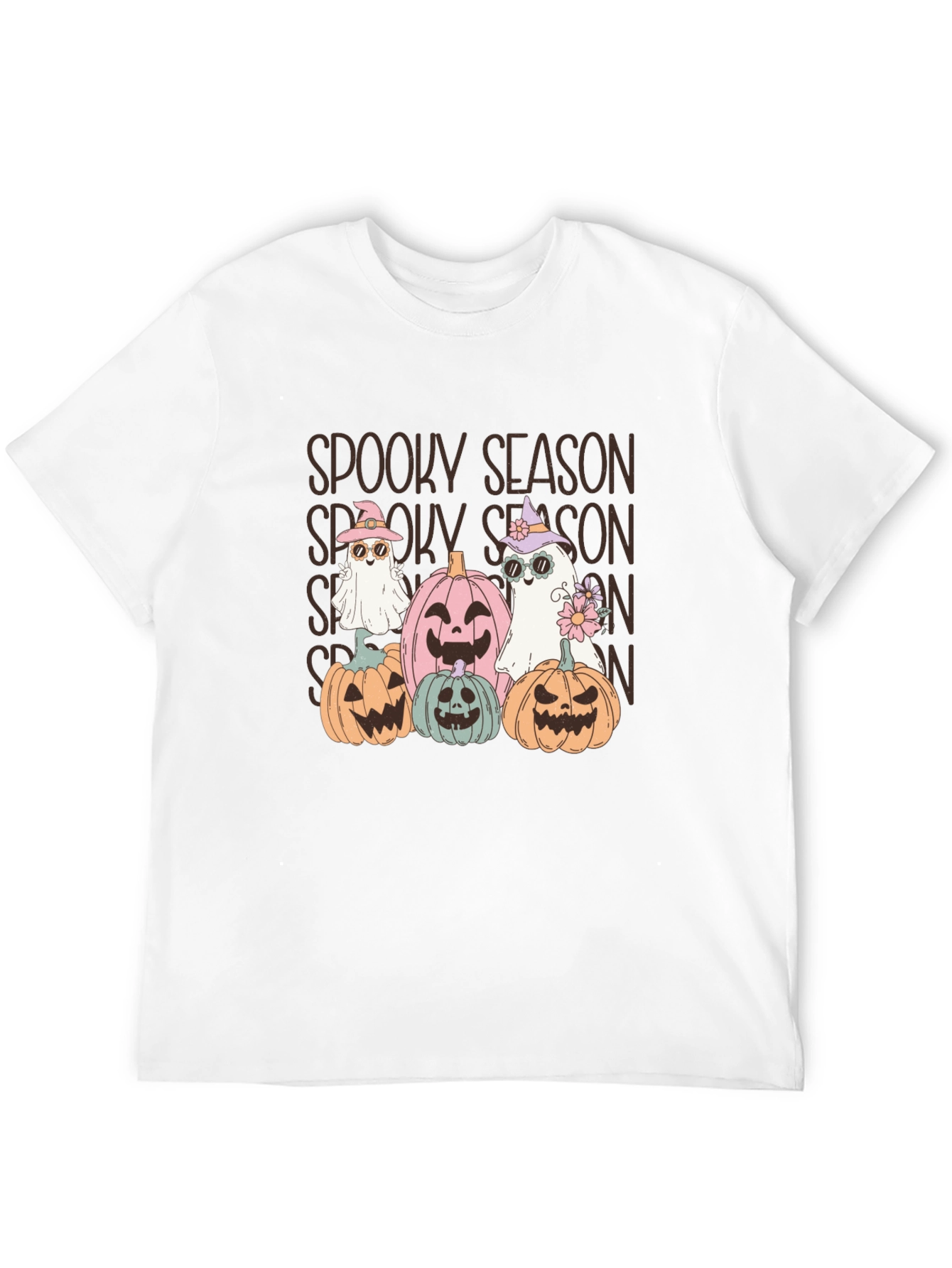 Spooky Season T-Shirt - Halloween Pumpkins and Ghosts