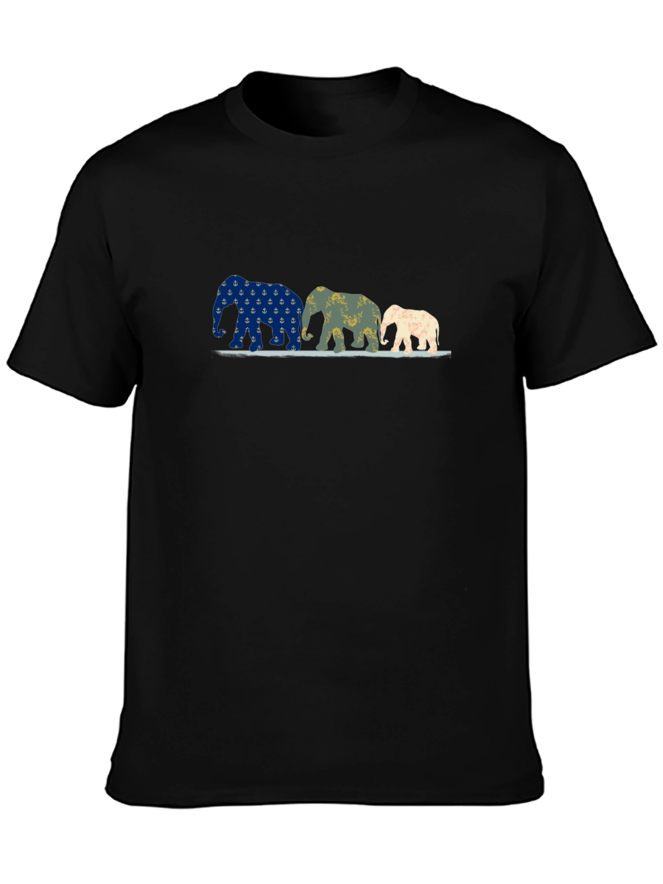 Elephant Family Black Graphic Tee