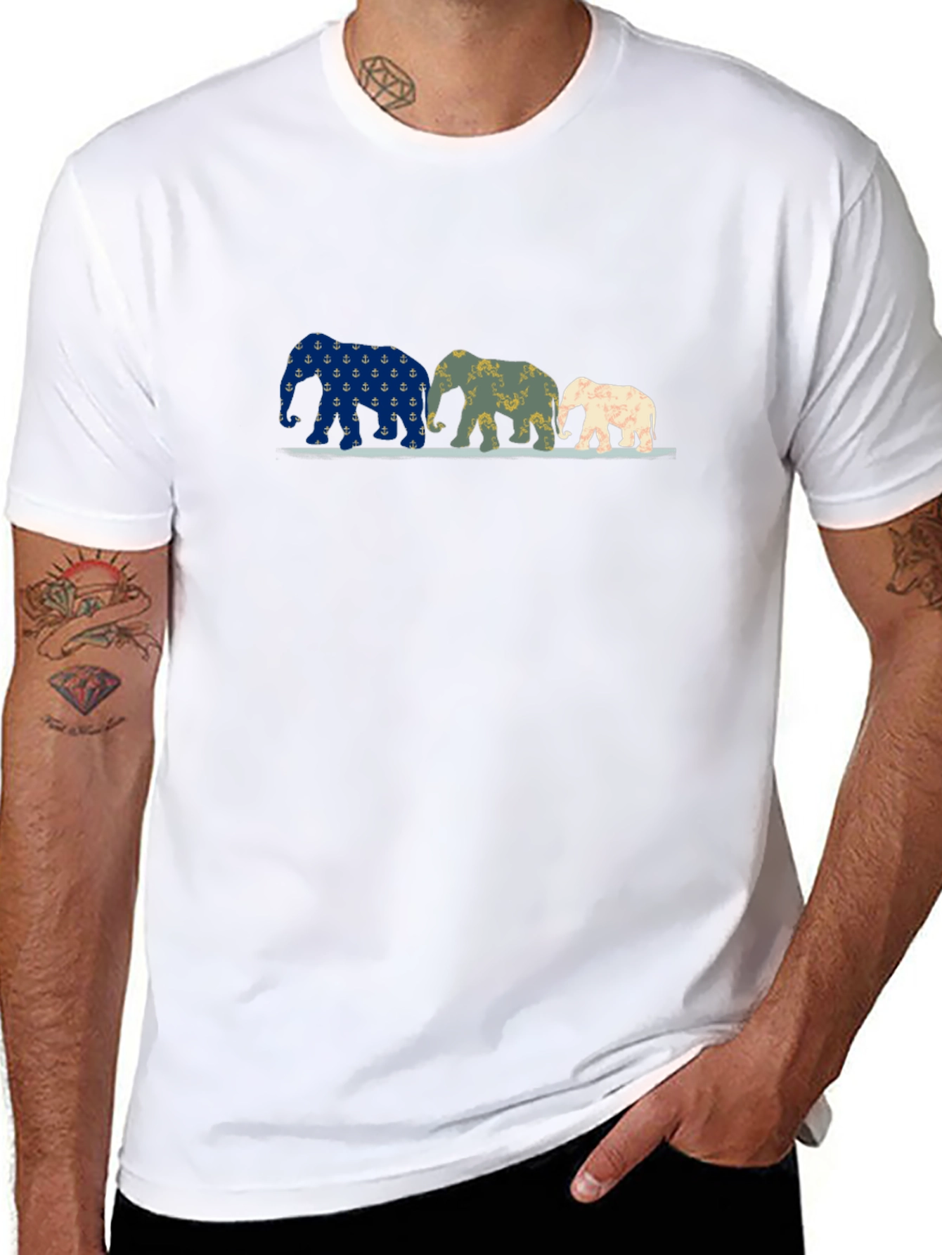 Elephant Family Black Graphic Tee