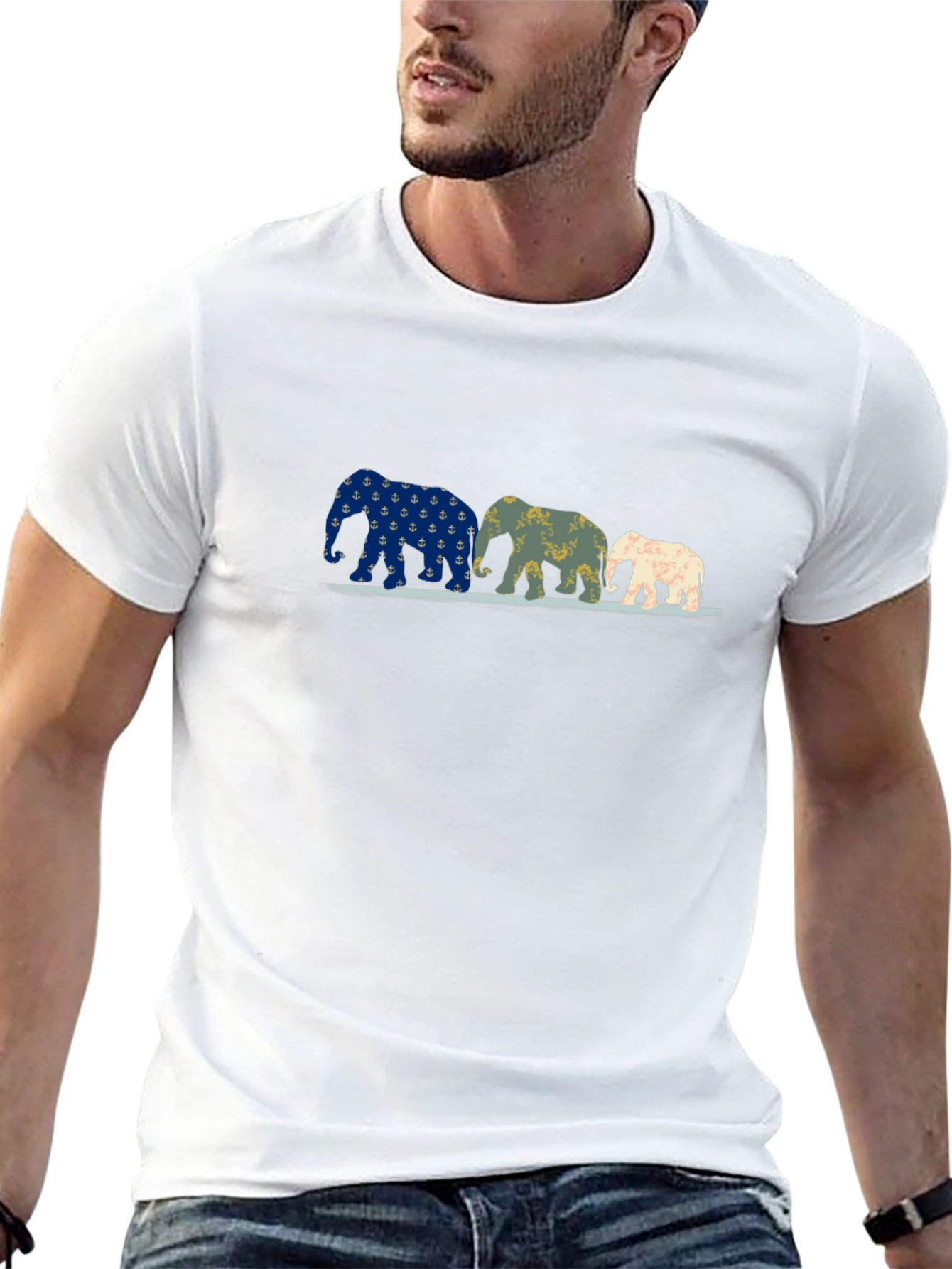 Elephant Family Black Graphic Tee