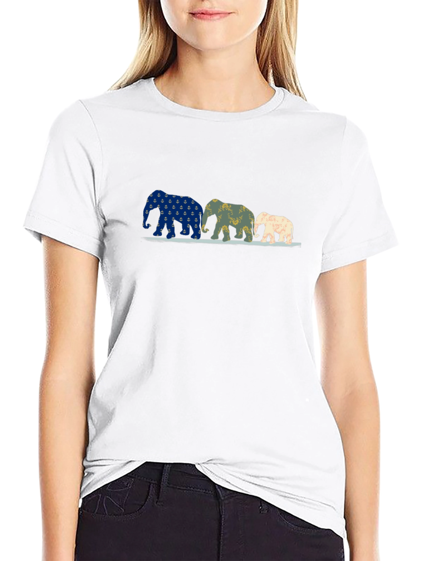 Elephant Family Black Graphic Tee