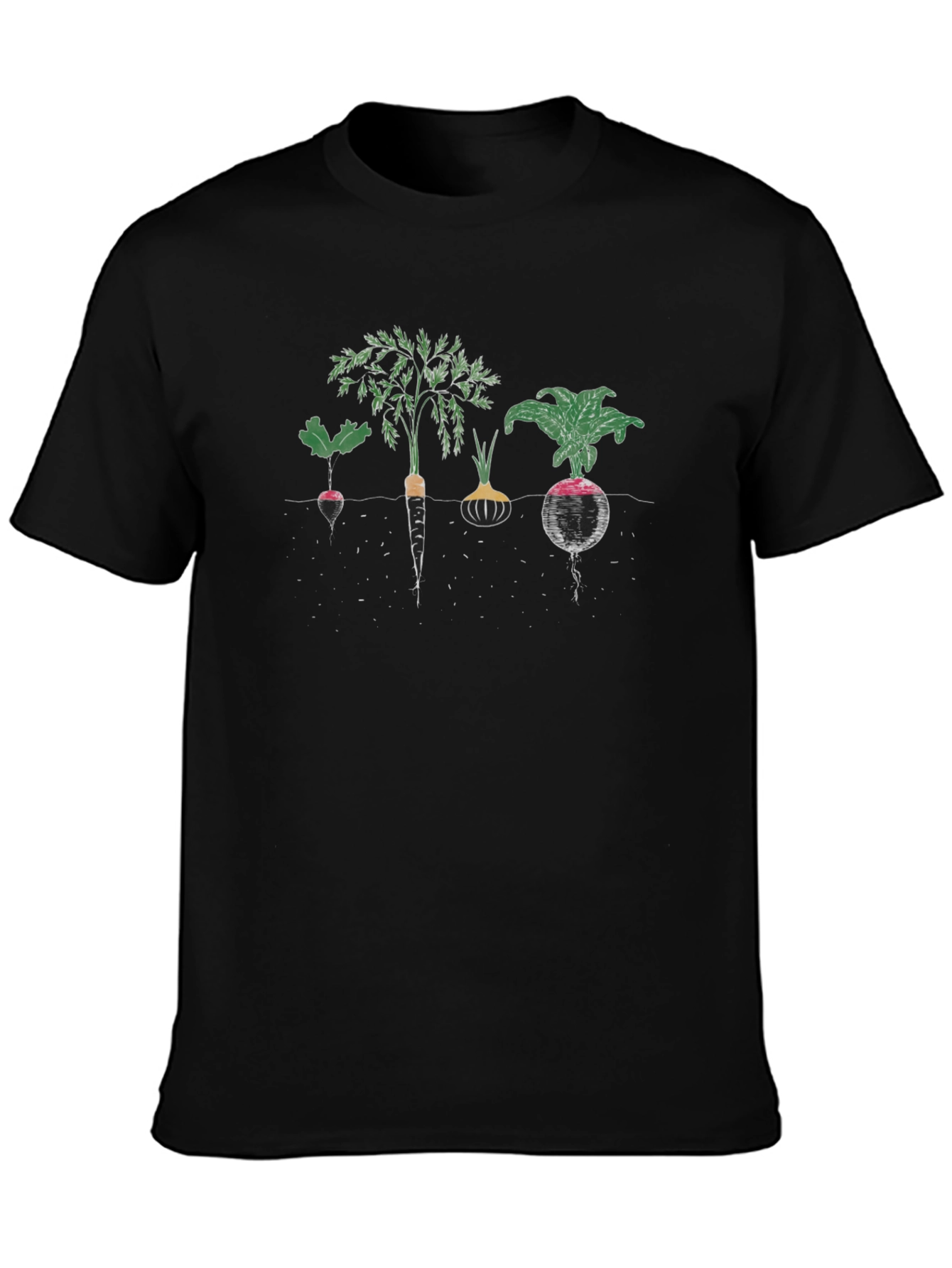 Root Vegetable Graphic Tee - Black Cotton