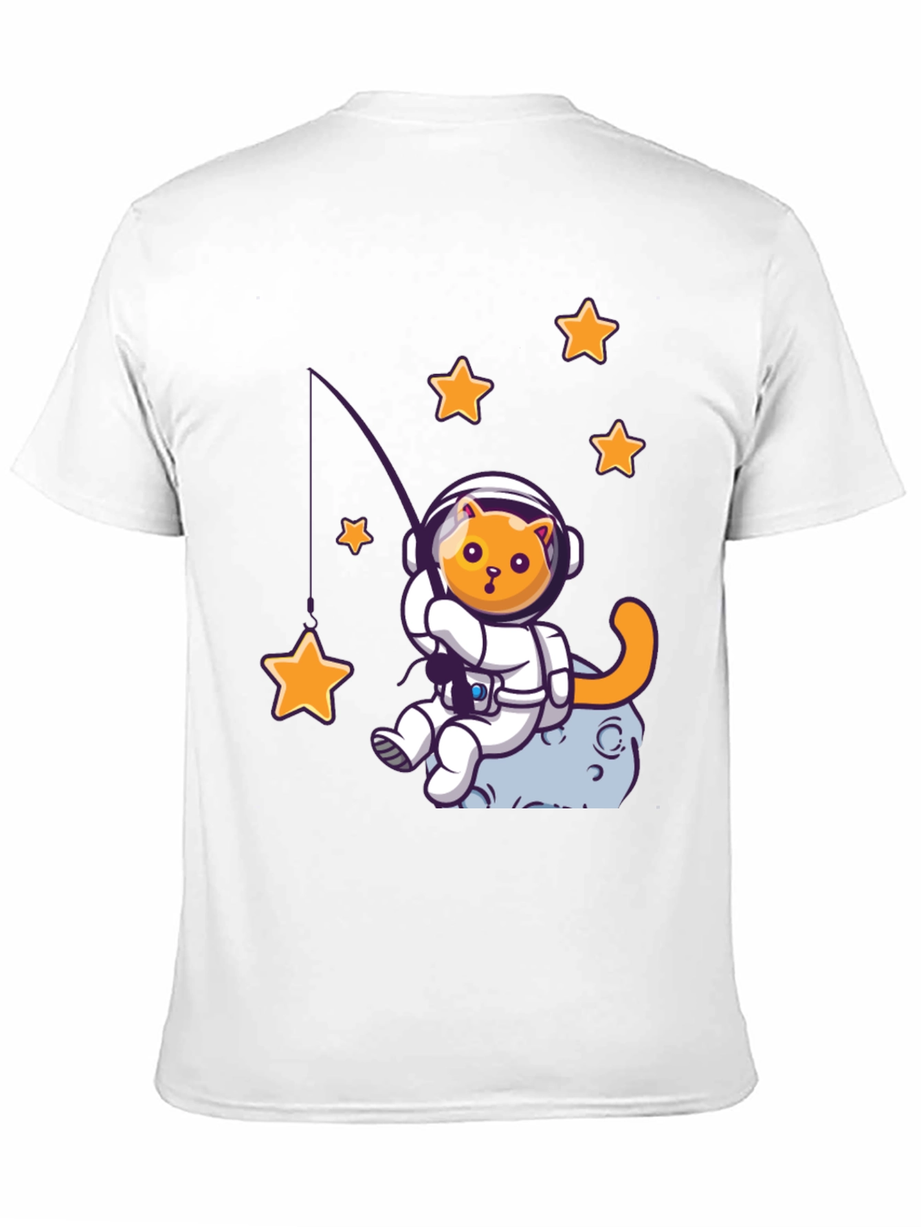 Astronaut Cat Fishing for Stars Graphic T-Shirt