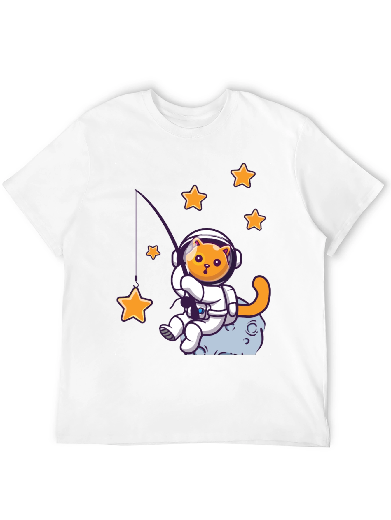Astronaut Cat Fishing for Stars Graphic T-Shirt