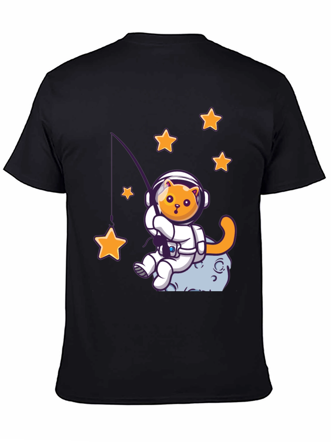 Astronaut Cat Fishing for Stars Graphic T-Shirt