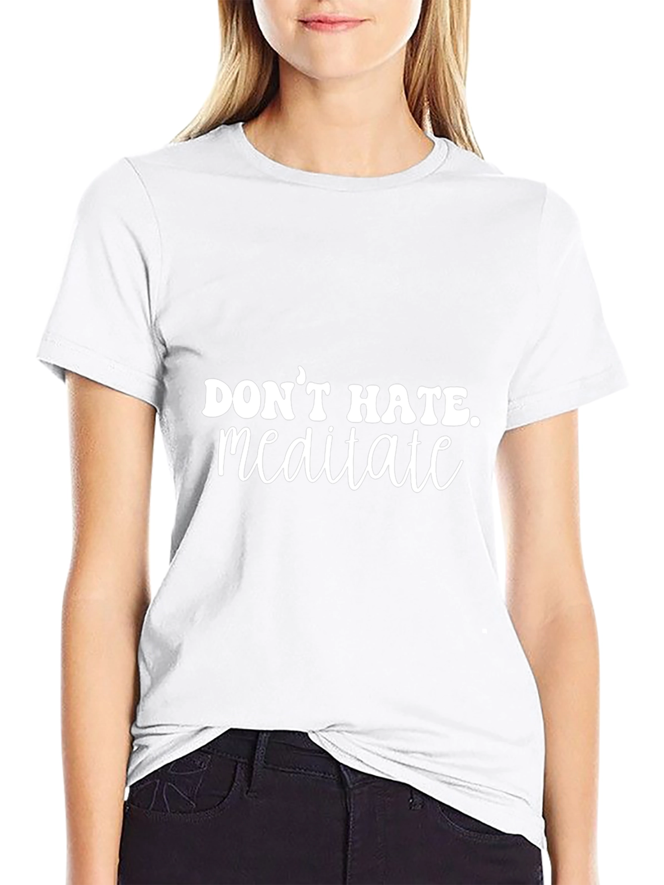Dont Hate Meditate Graphic Tee - Black