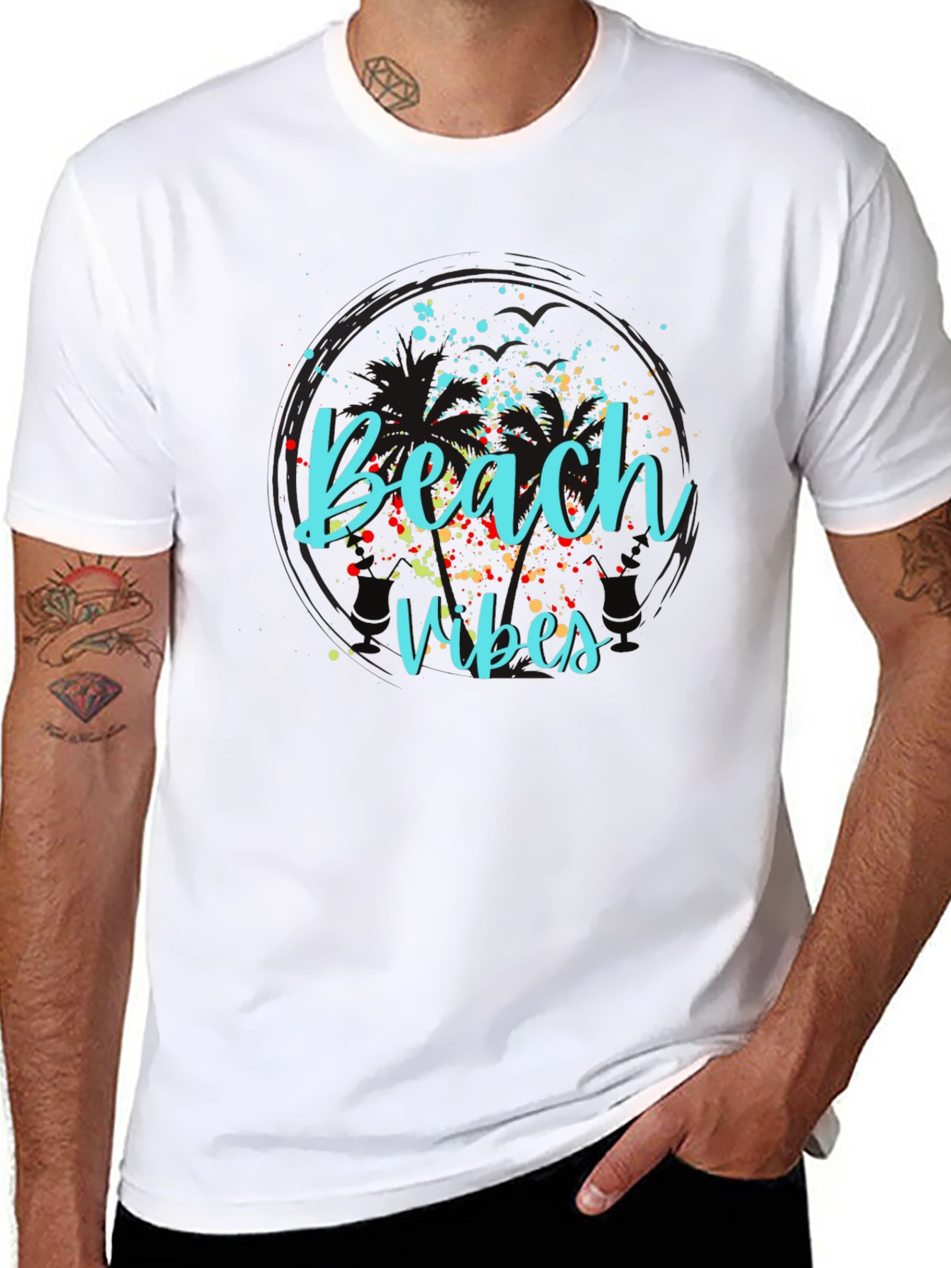 Beach Vibes Graphic Tee - Black