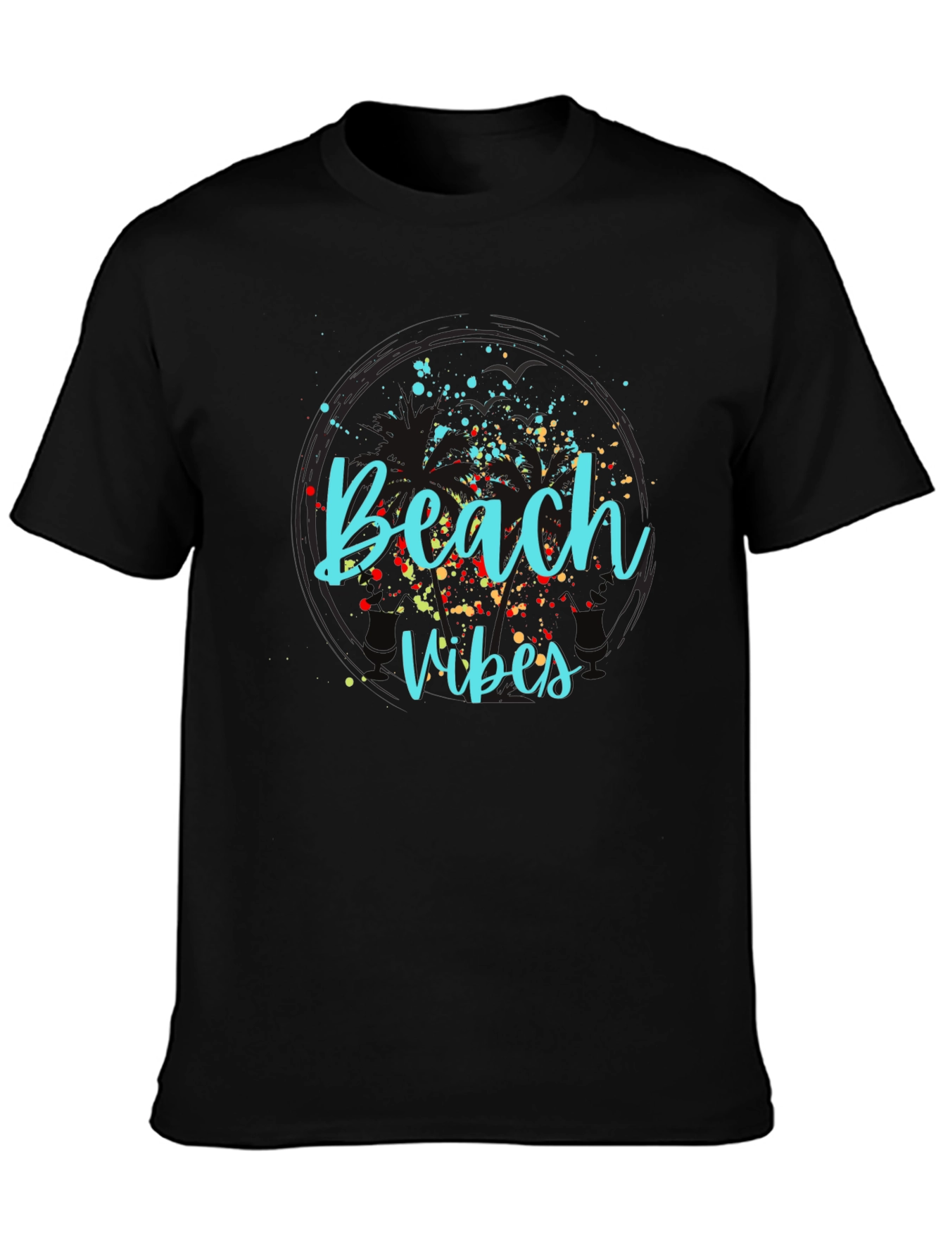 Beach Vibes Graphic Tee - Black