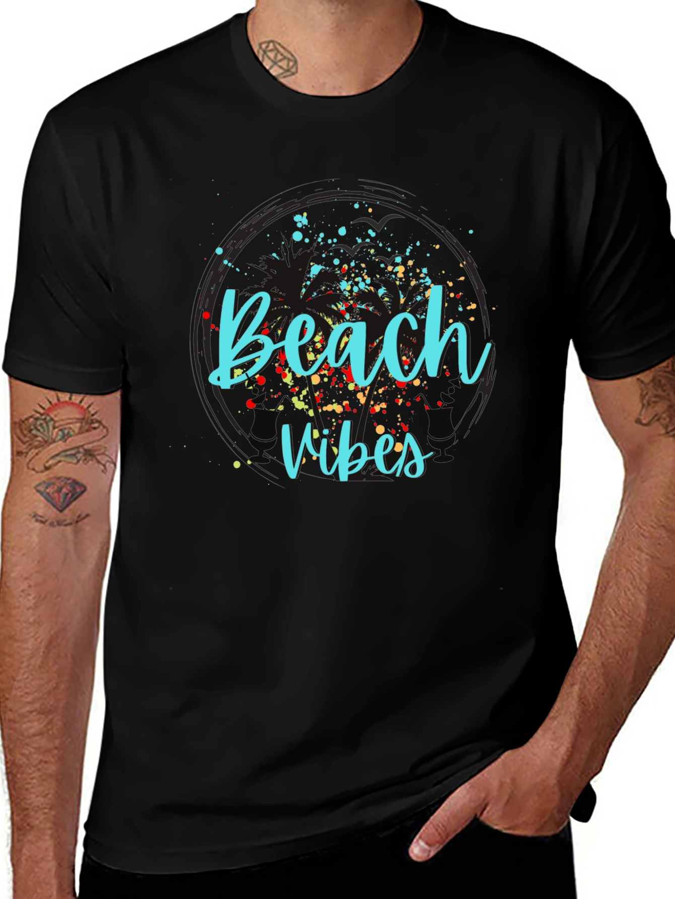 Beach Vibes Graphic Tee - Black