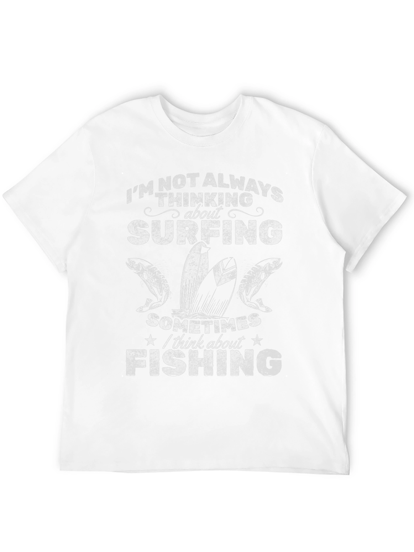 Surfing and Fishing Graphic Tee - Black