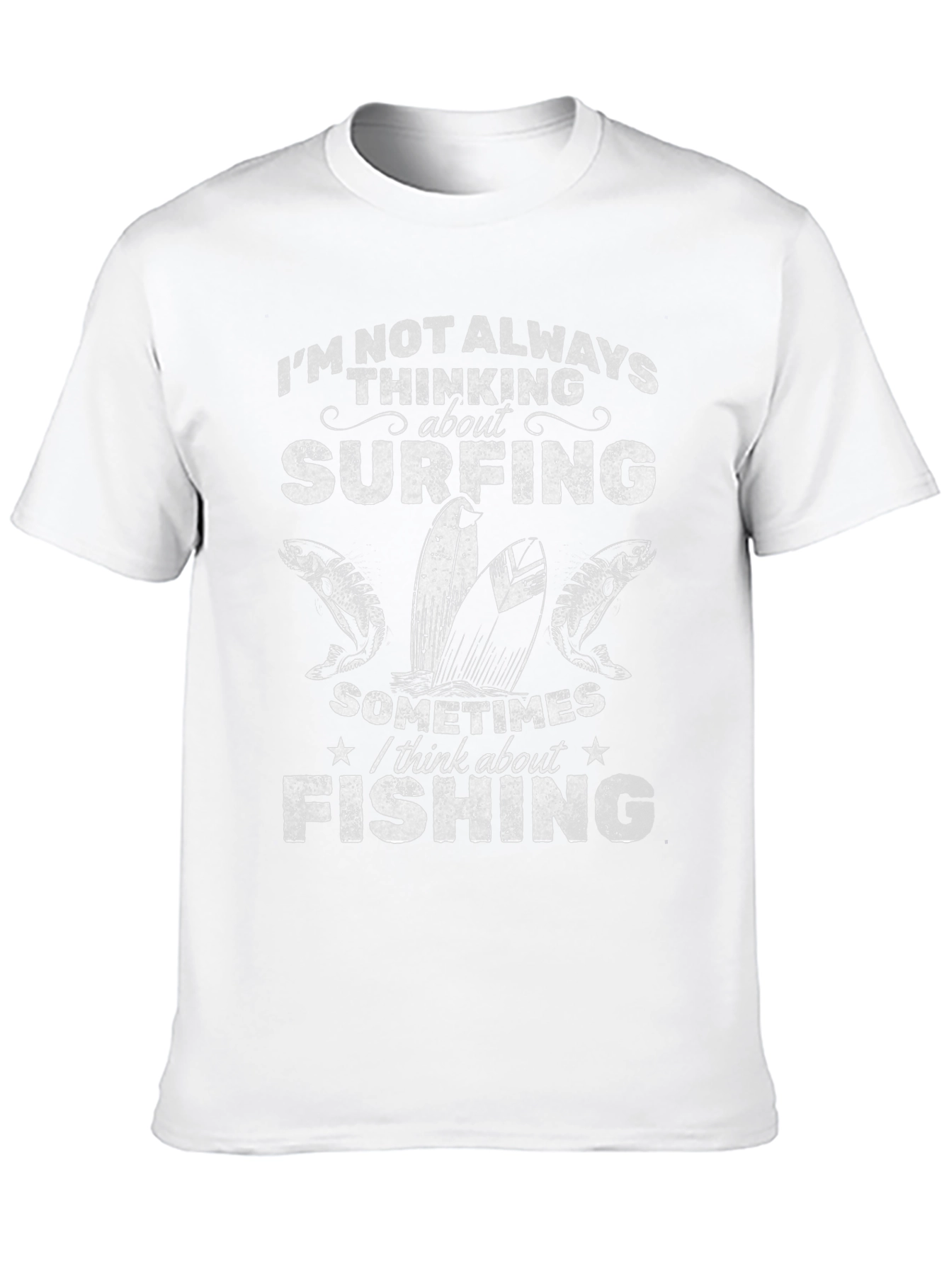 Surfing and Fishing Graphic Tee - Black