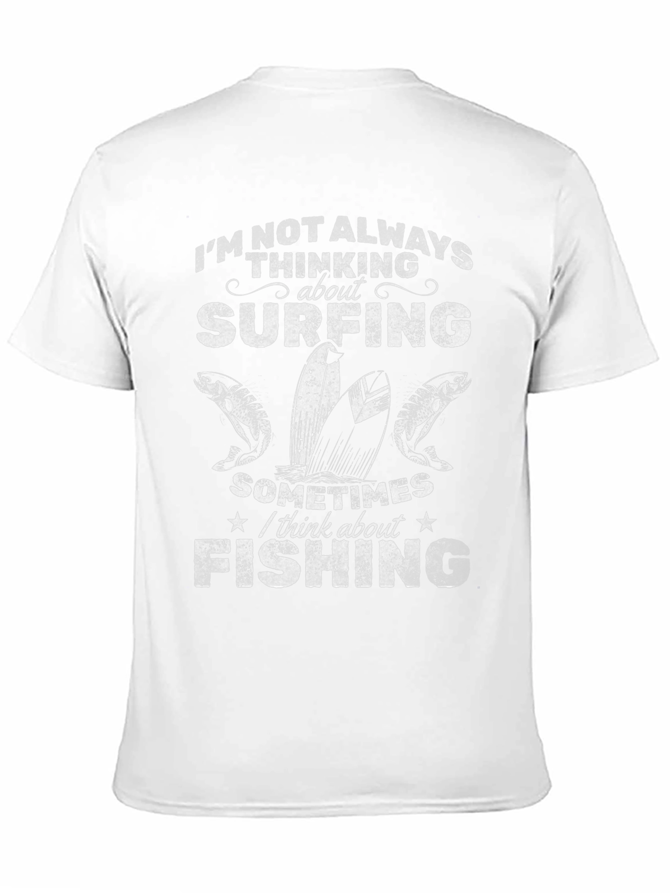 Surfing and Fishing Graphic Tee - Black