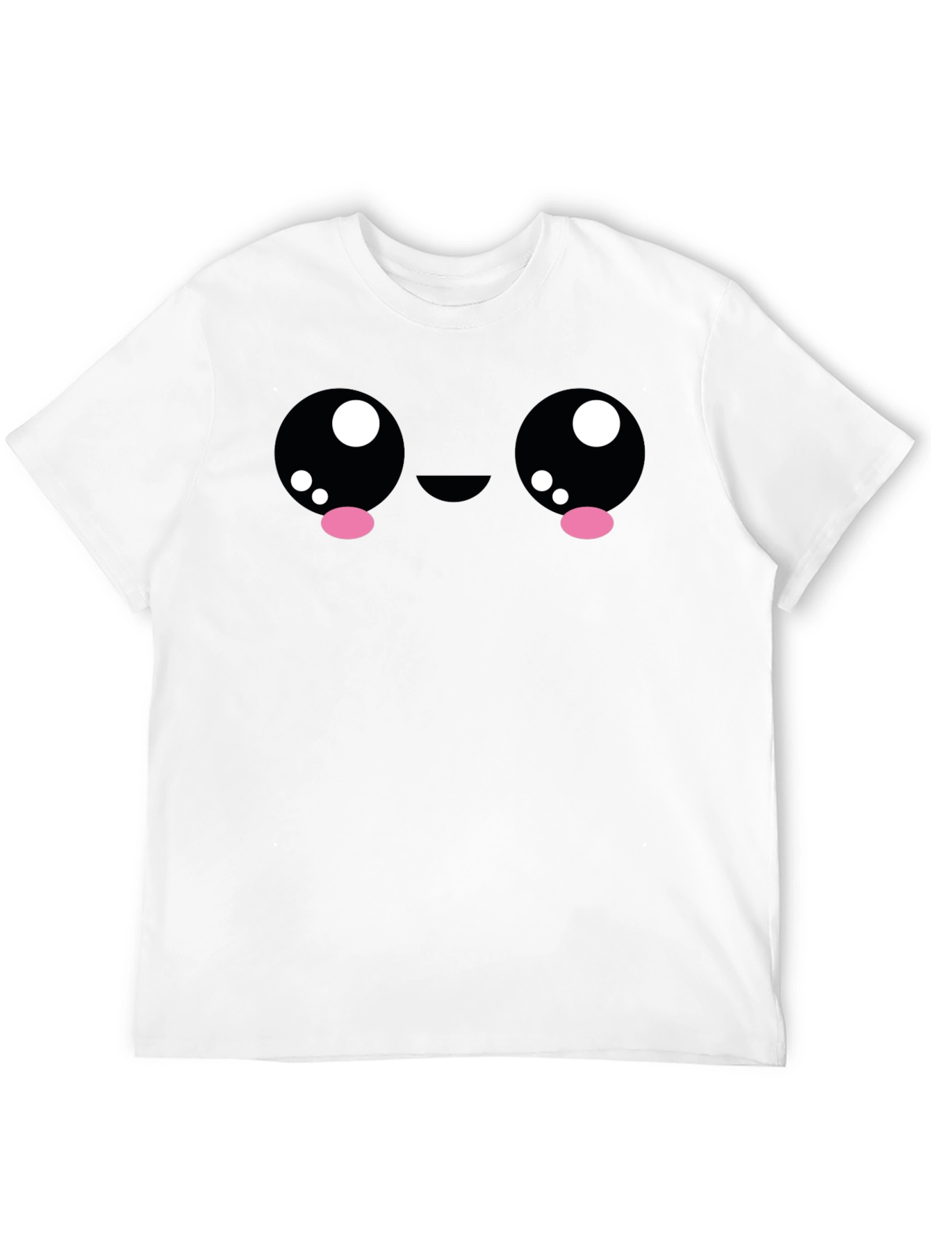 Cute Kawaii Face Graphic Black T-Shirt