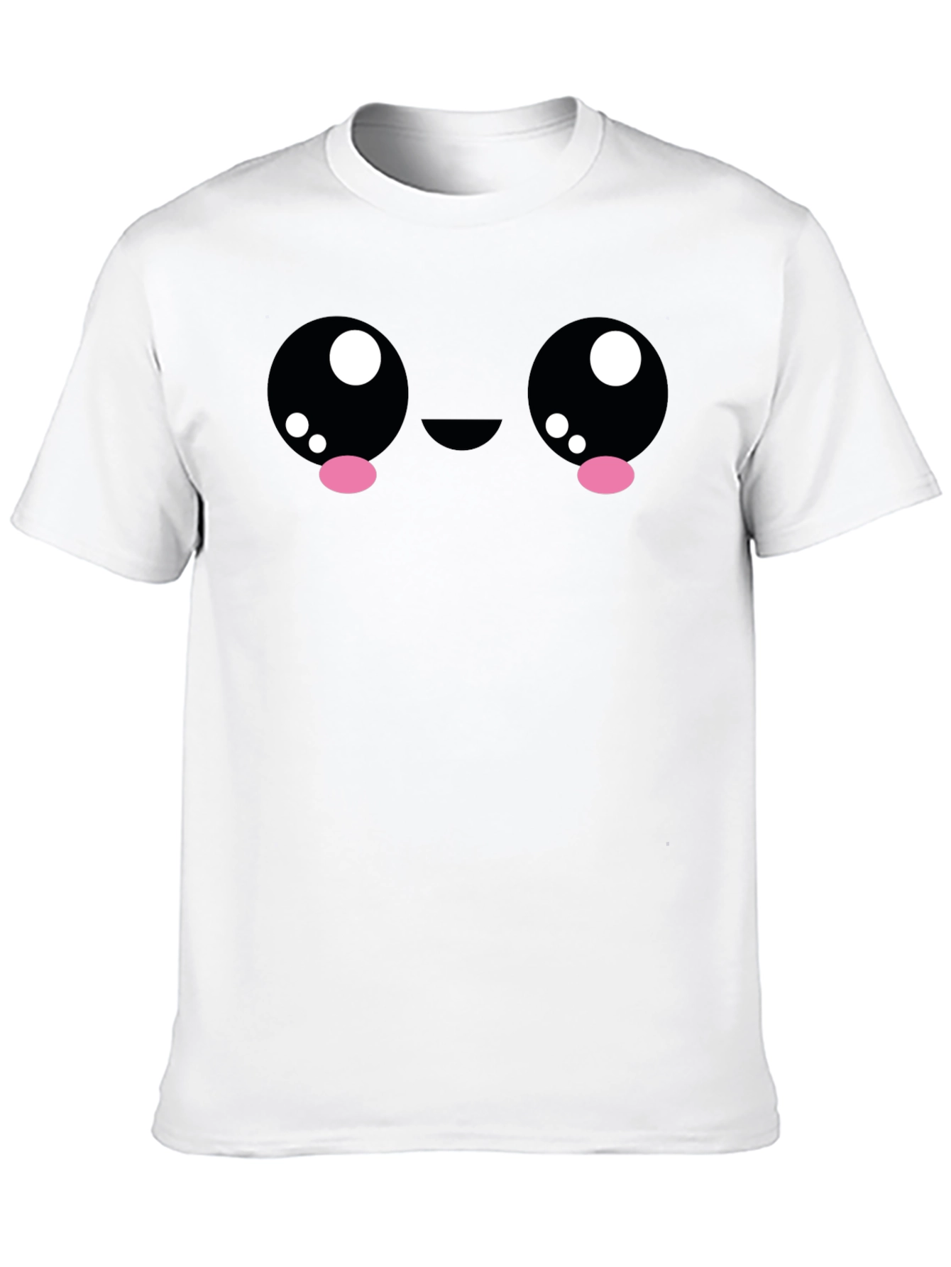 Cute Kawaii Face Graphic Black T-Shirt