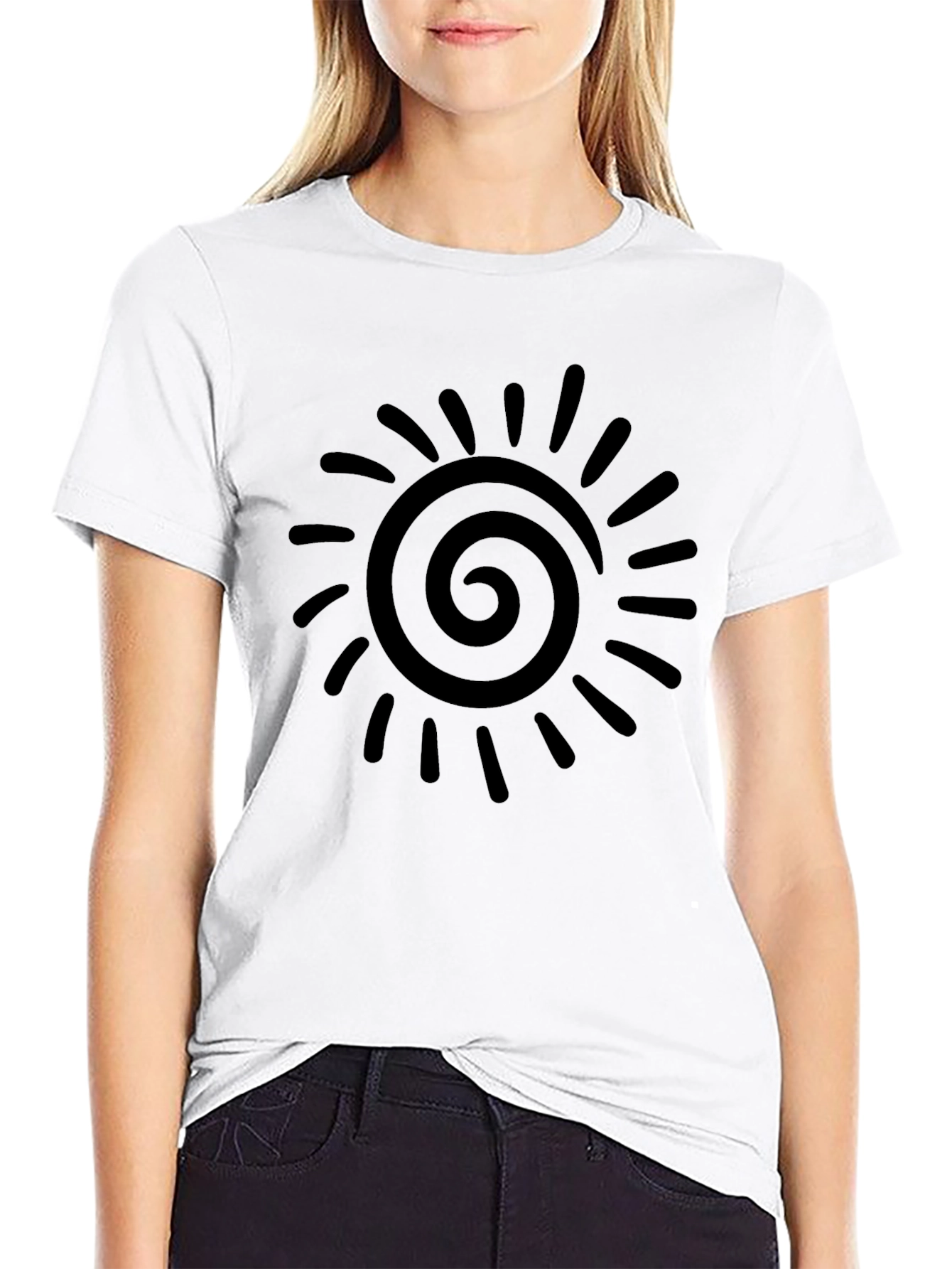 Spiral Sun Graphic Tee - Modern Style