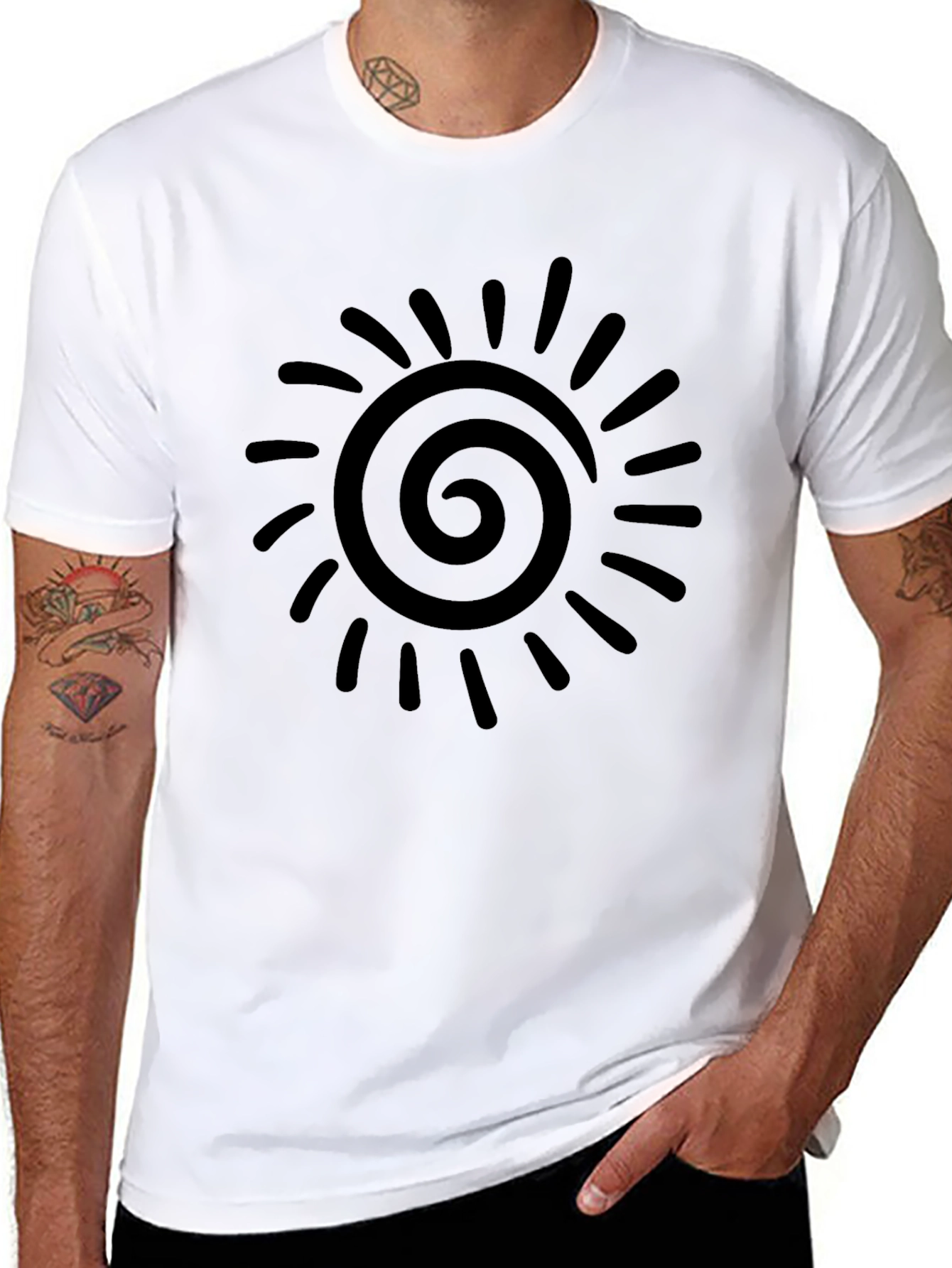 Spiral Sun Graphic Tee - Modern Style