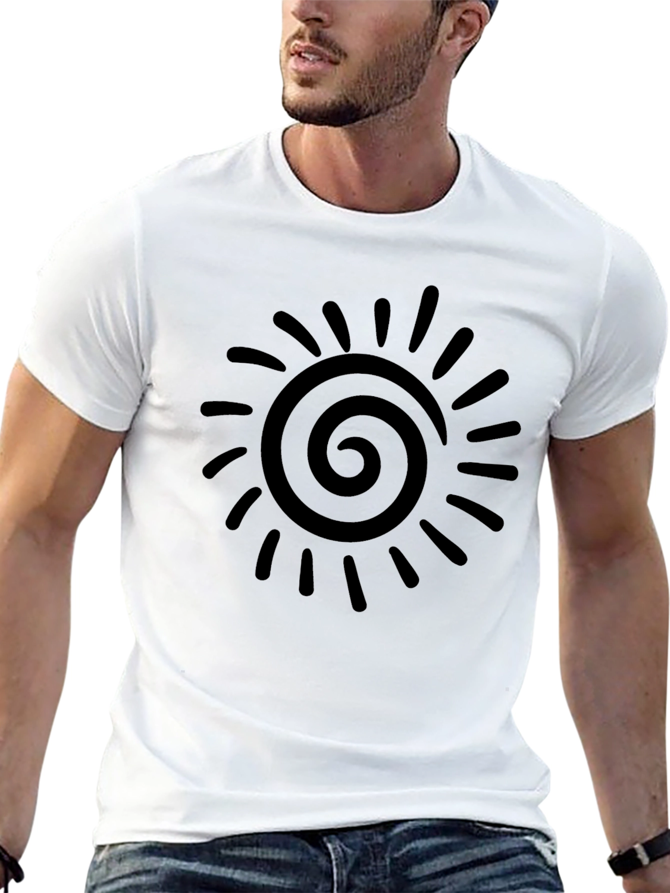 Spiral Sun Graphic Tee - Modern Style