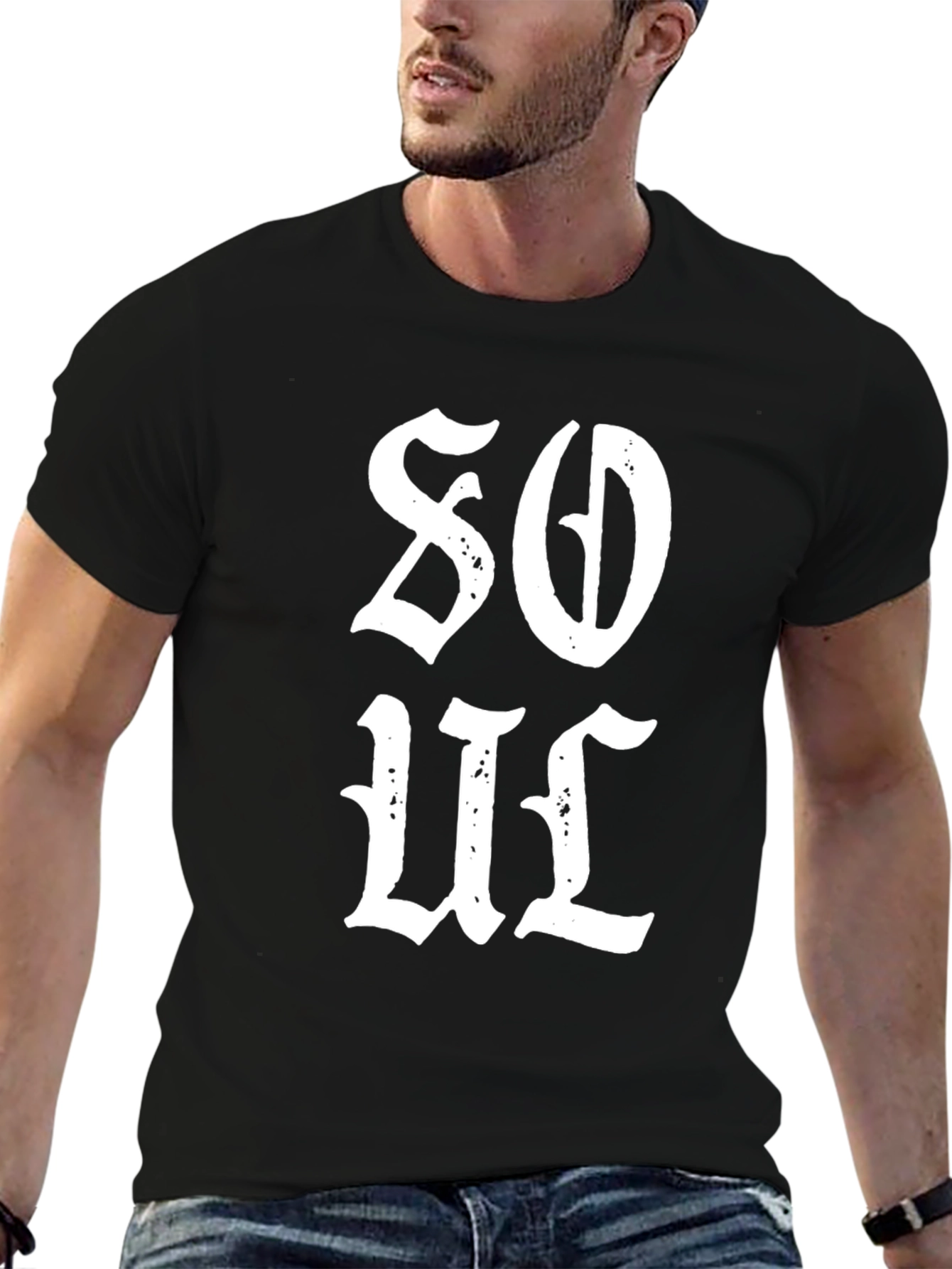 Soul Graphic Tee - Mens Black Cotton T-Shirt