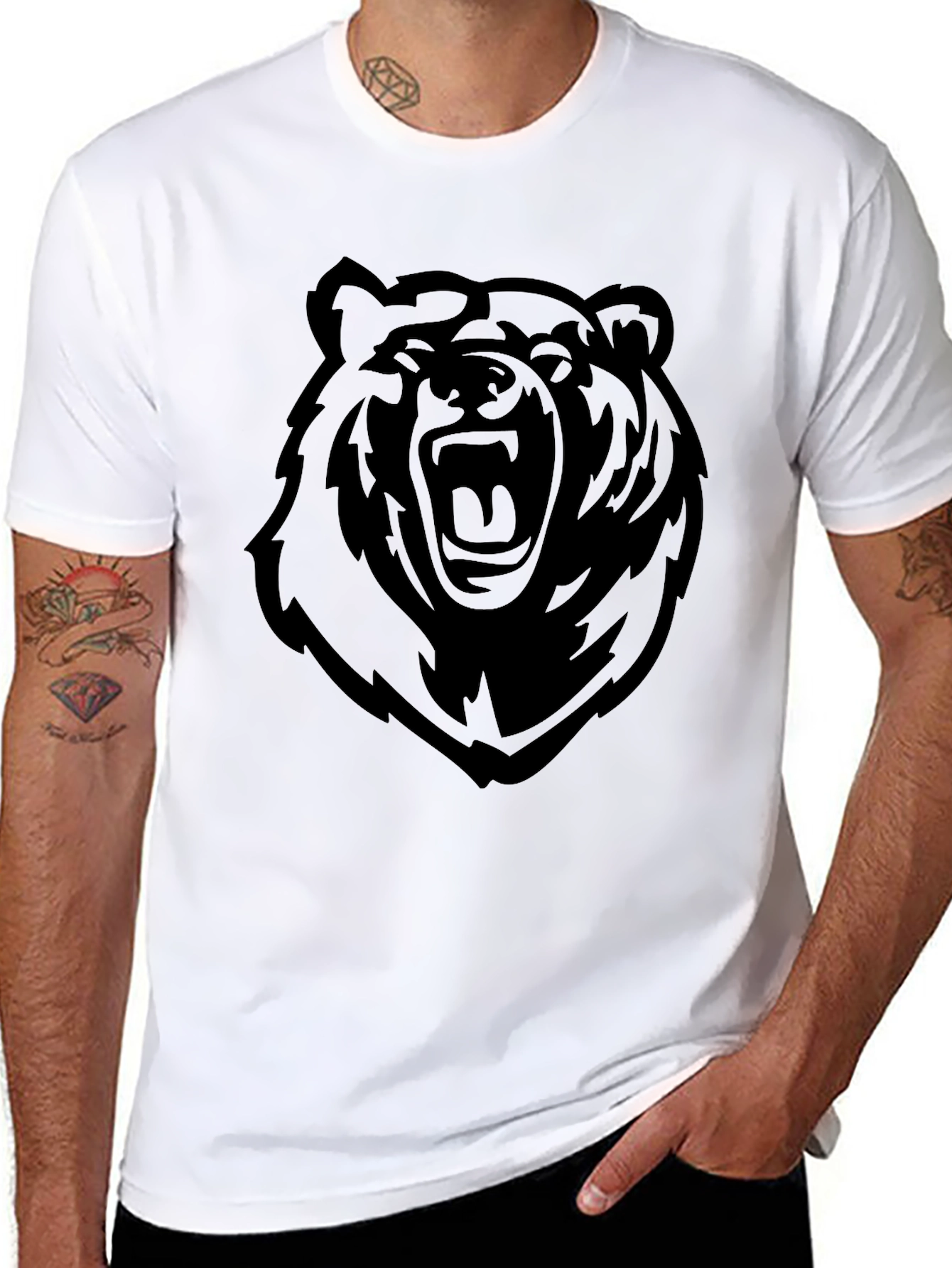 Black Bear Graphic Tee - Mens Crew Neck