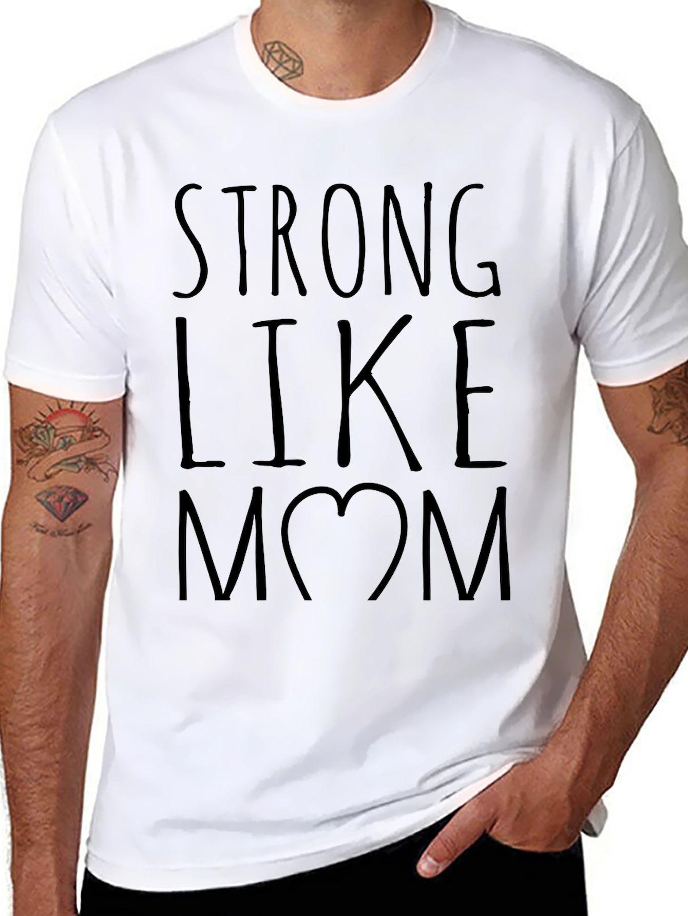Strong Like Mom T-Shirt -  Black
