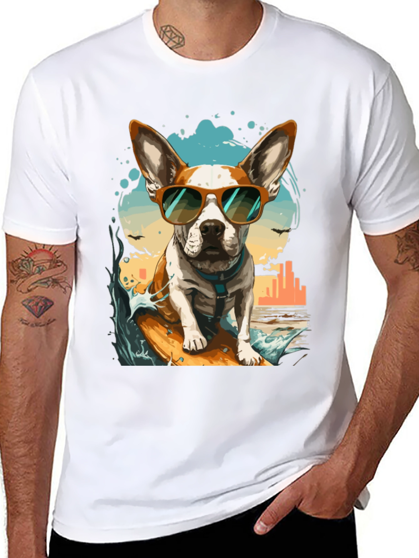 Surfing Dog Graphic Tee